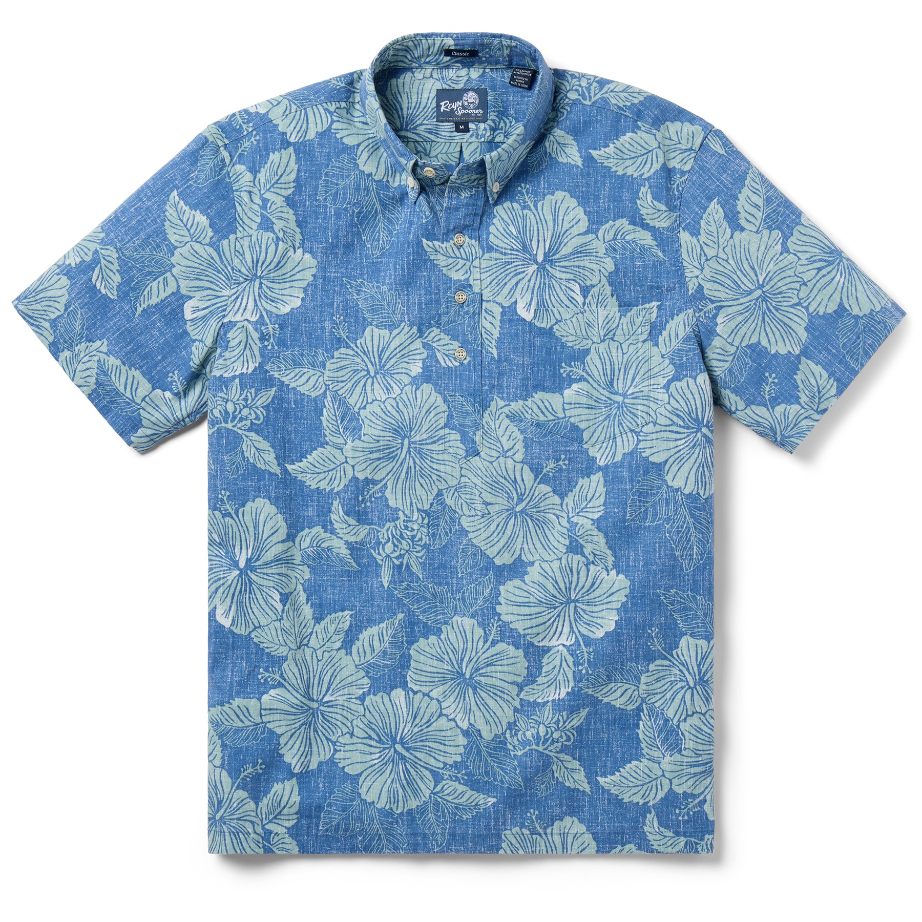 Reyn Spooner ALOHA BISCUS PULLOVER in BLUE HORIZON