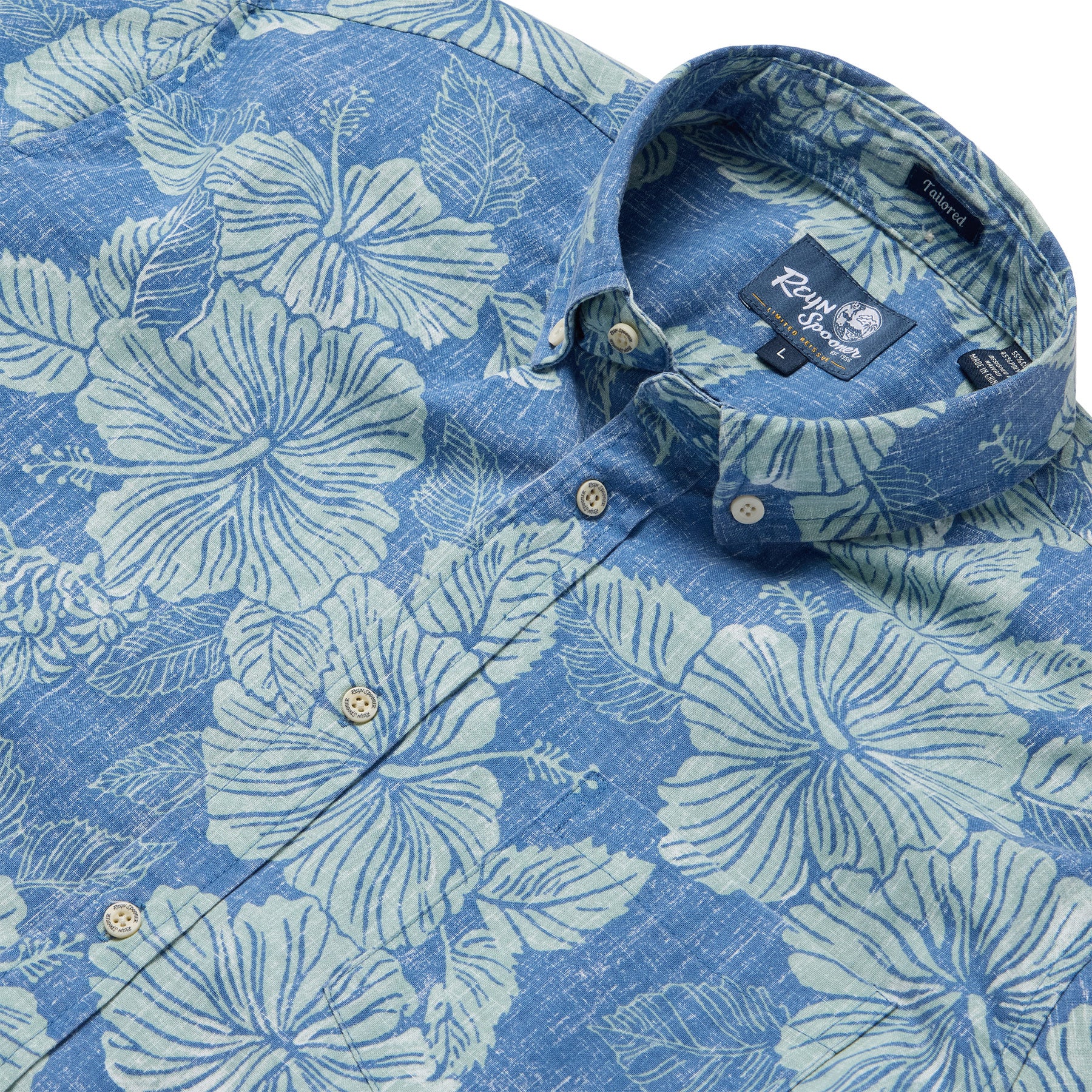 Reyn Spooner ALOHA BISCUS TAILORED in BLUE HORIZON