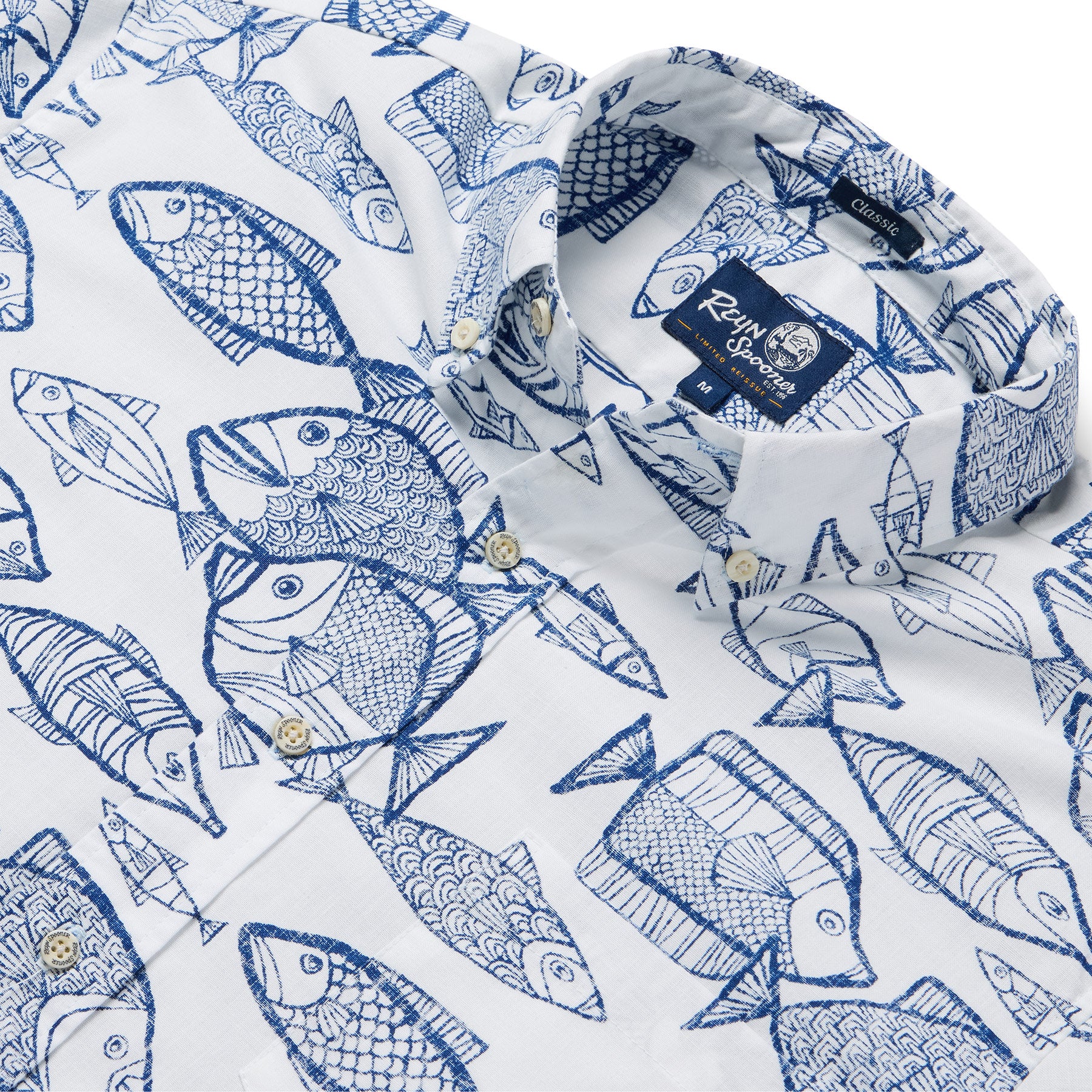 Reyn Spooner KAUHULU BUTTON FRONT in WHITE