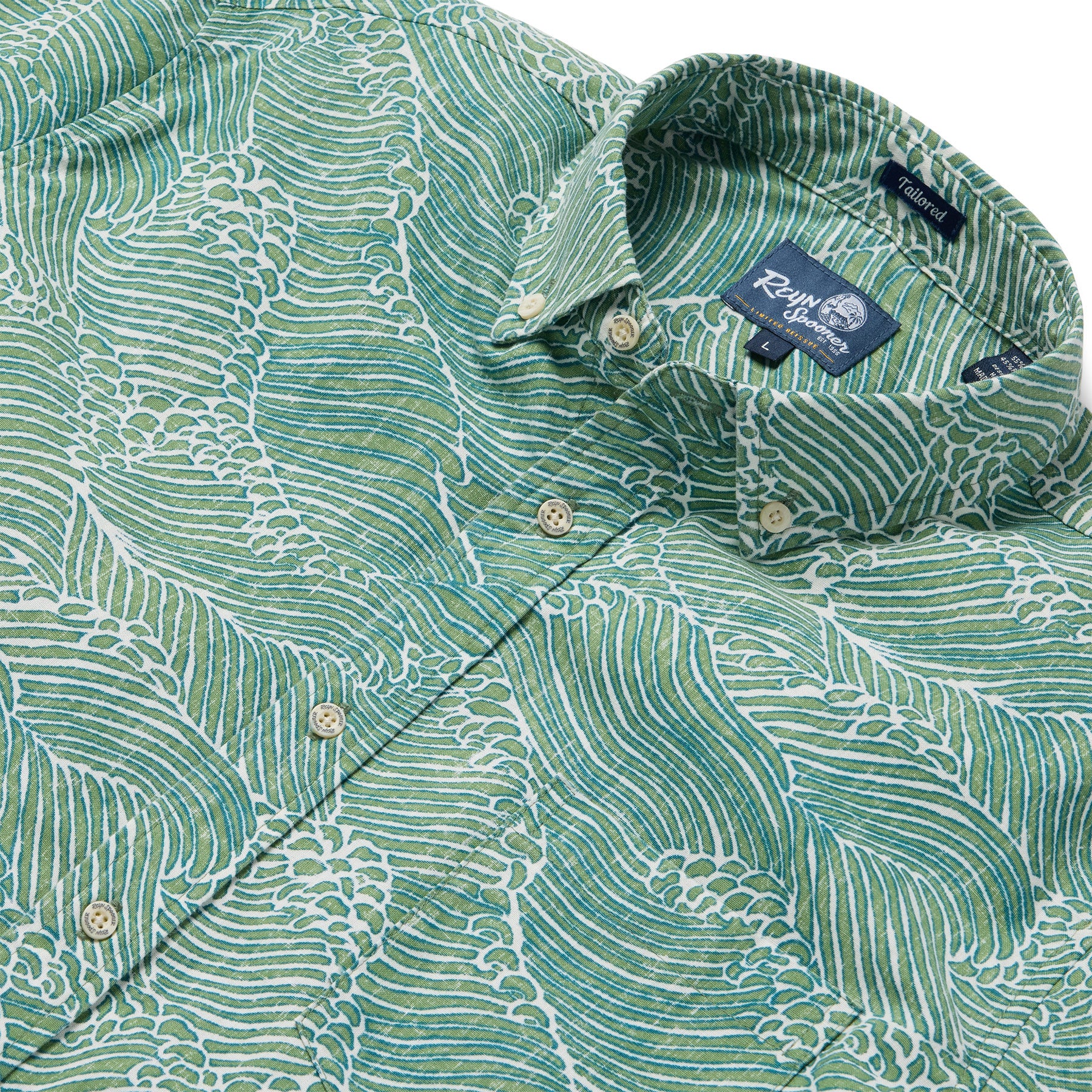 Reyn Spooner MOLOKAI CHANNEL TAILORED in GREEN