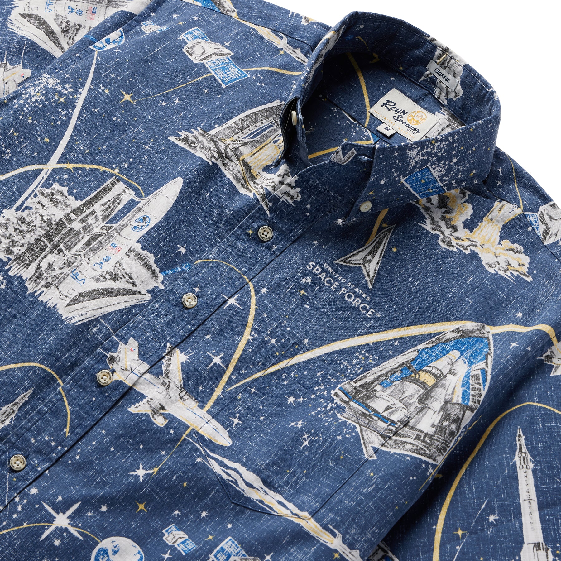 Reyn Spooner U.S. SPACE FORCE BUTTON FRONT in DEEP NAVY