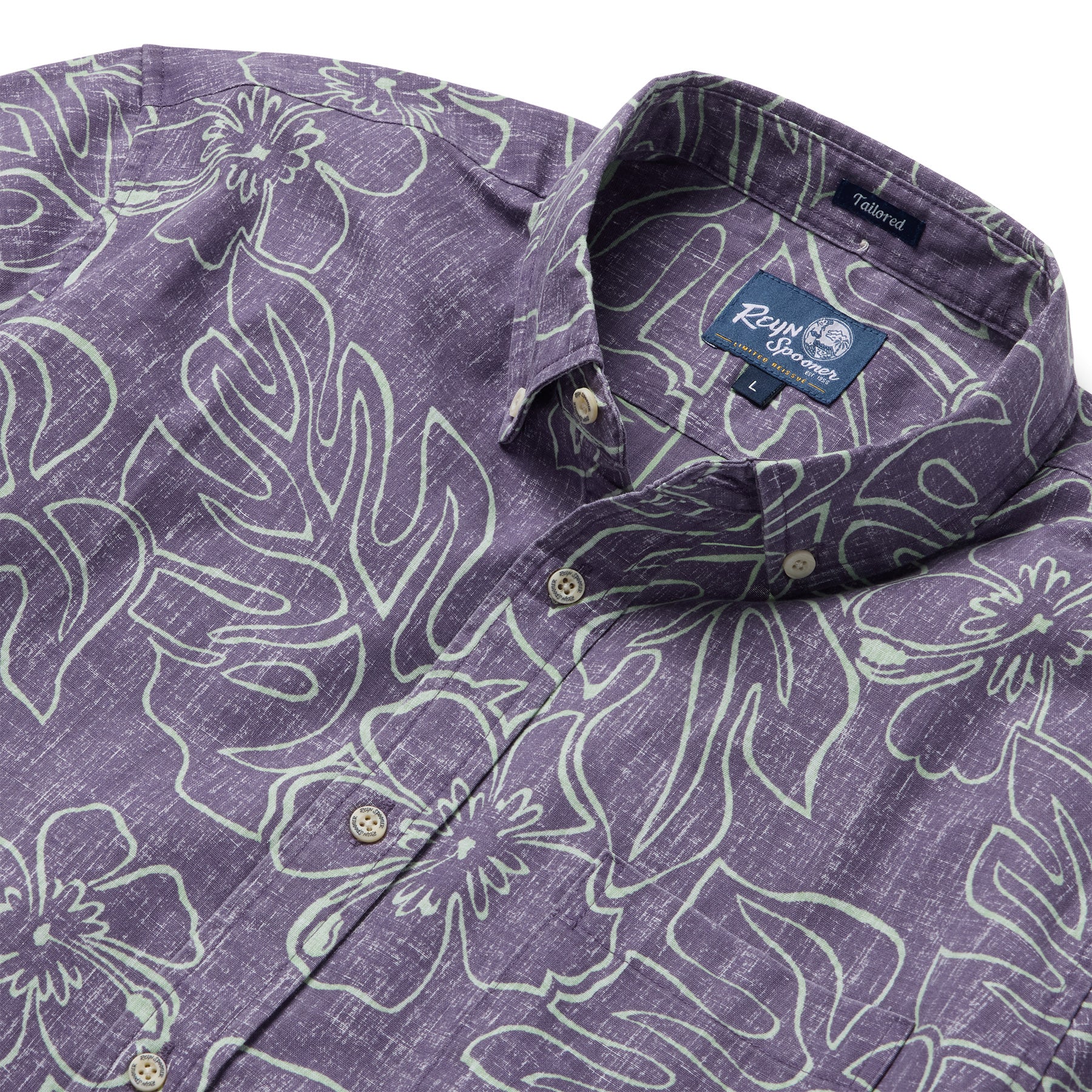Reyn Spooner MONSTERA INK TAILORED in GRAPE