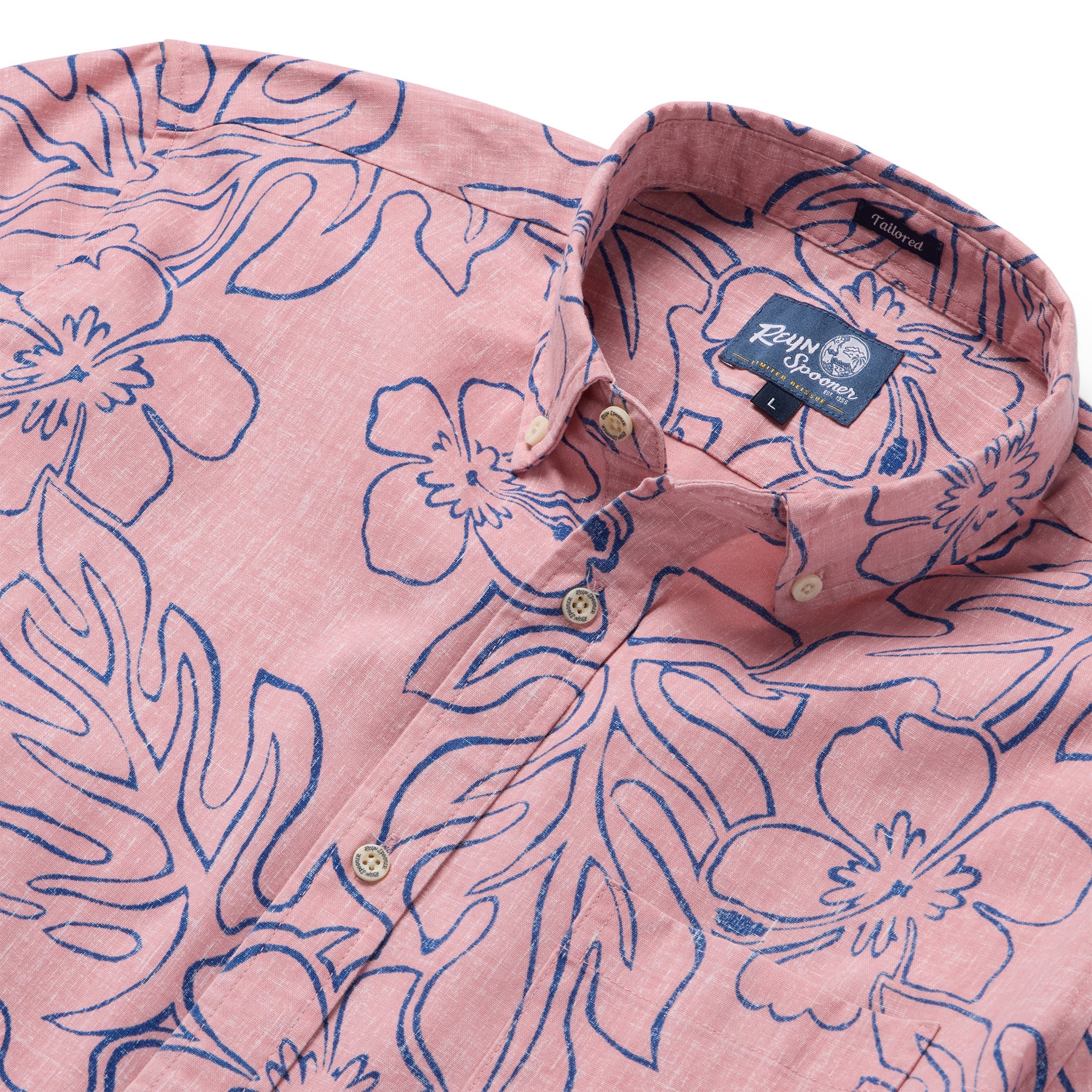 Reyn Spooner MONSTERA INK TAILORED in PINK