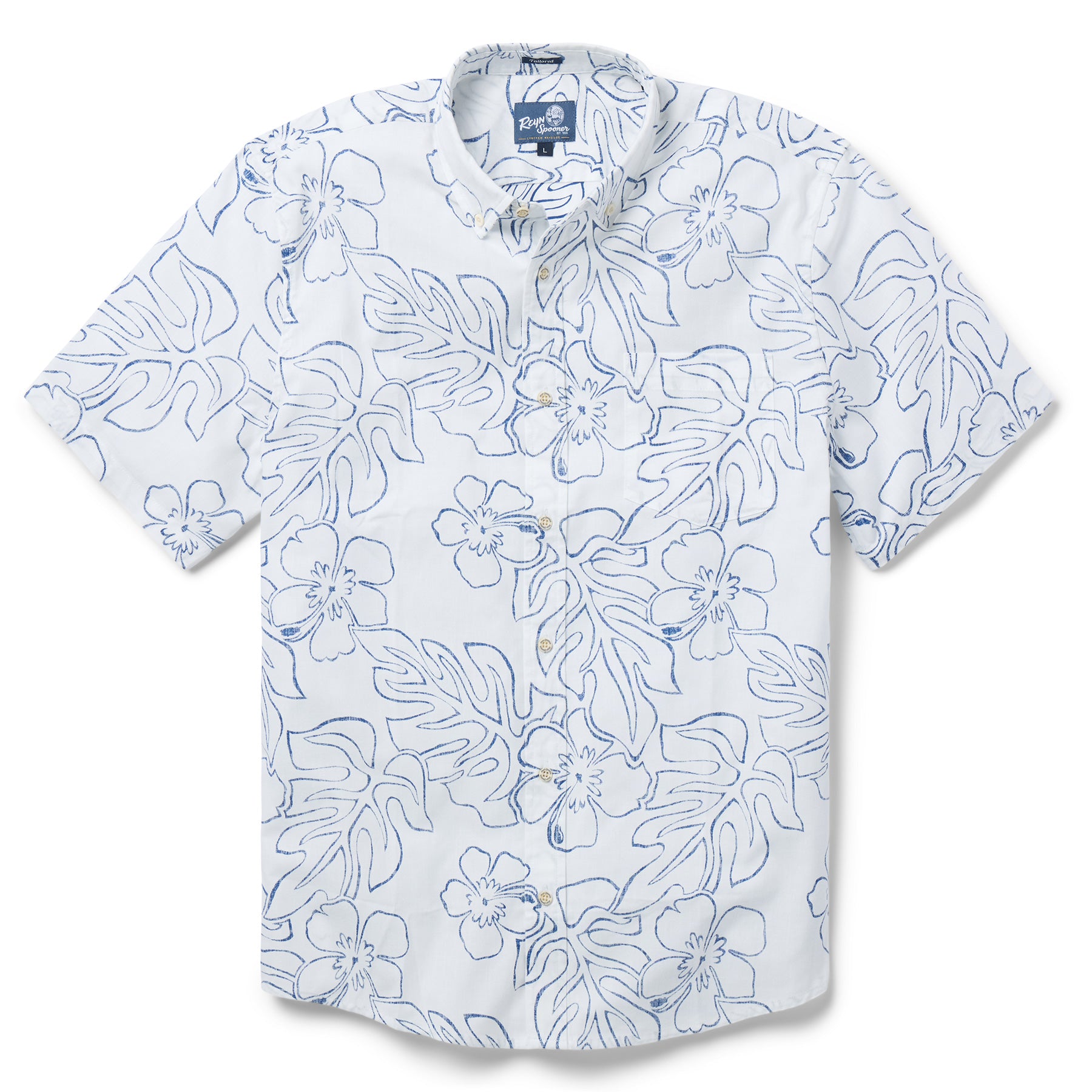 Reyn Spooner MONSTERA INK TAILORED in WHITE