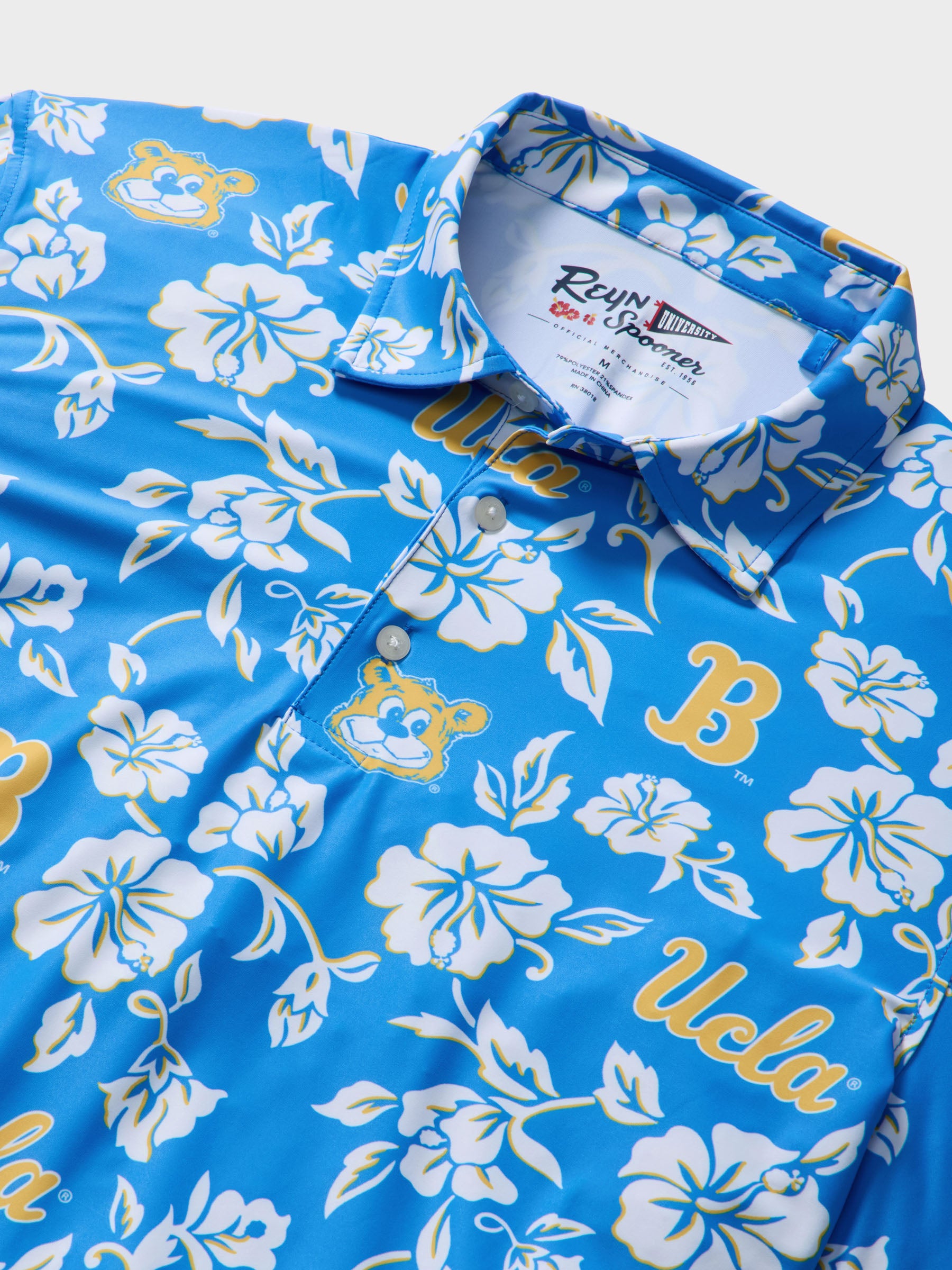 Reyn Spooner UNIVERSITY OF CALIFORNIA LOS ANGELES GAME DAY PERFORMANCE POLO in BLUE