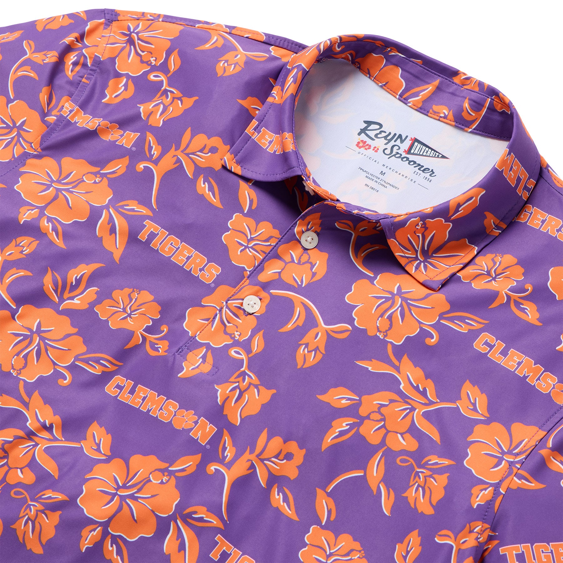 Reyn Spooner CLEMSON UNIVERSITY PUA PERFORMANCE POLO in PURPLE