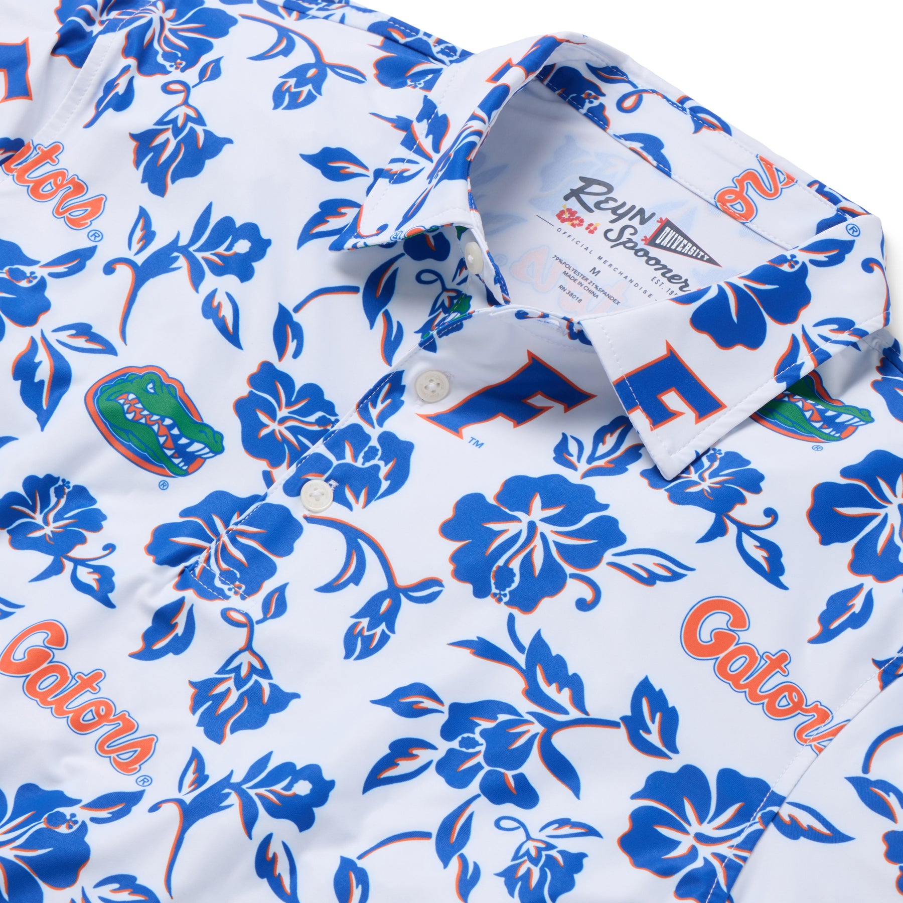 Reyn Spooner UNIVERSITY OF FLORIDA PUA PERFORMANCE POLO in WHITE