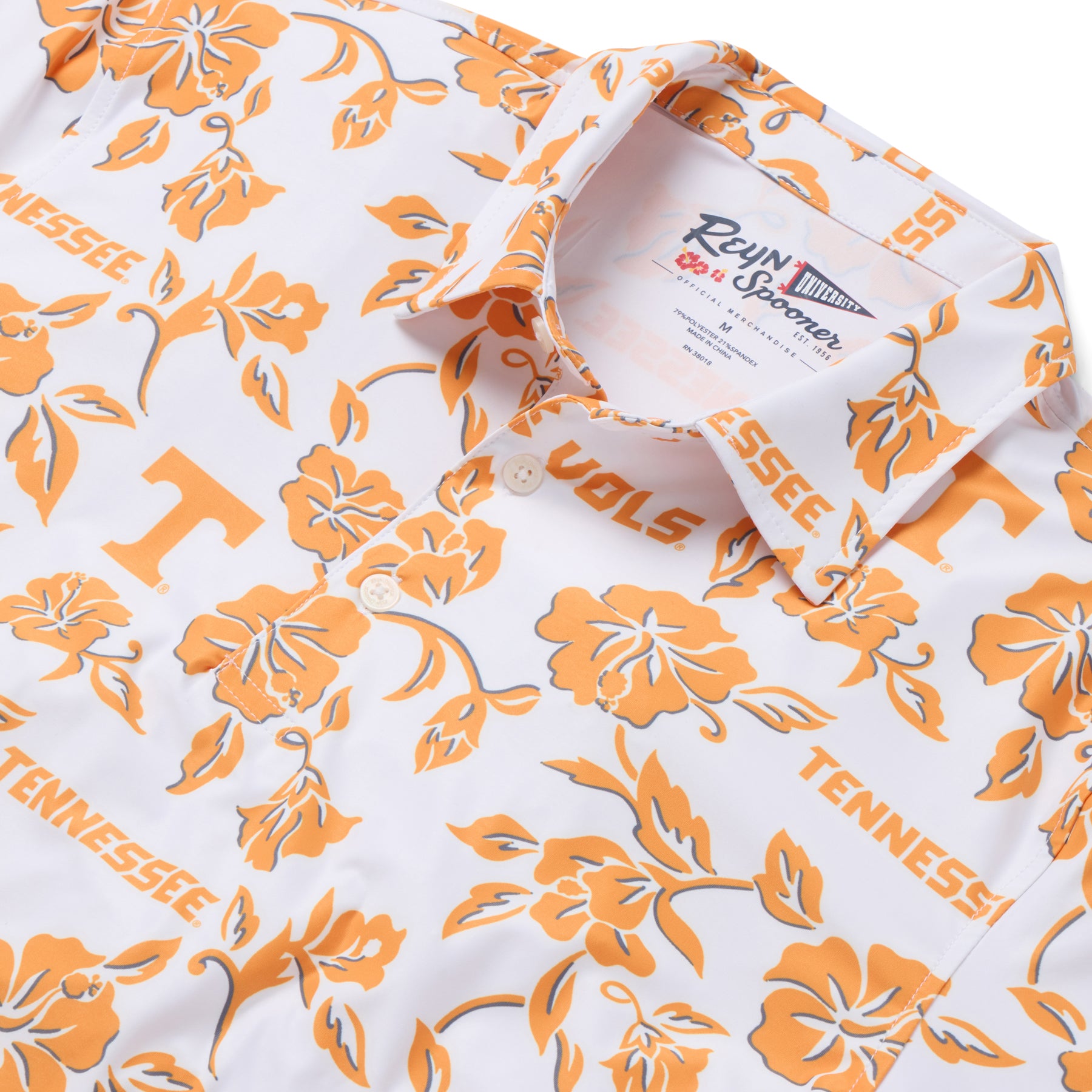 Reyn Spooner UNIVERSITY OF TENNESSEE PUA PERFORMANCE POLO in WHITE