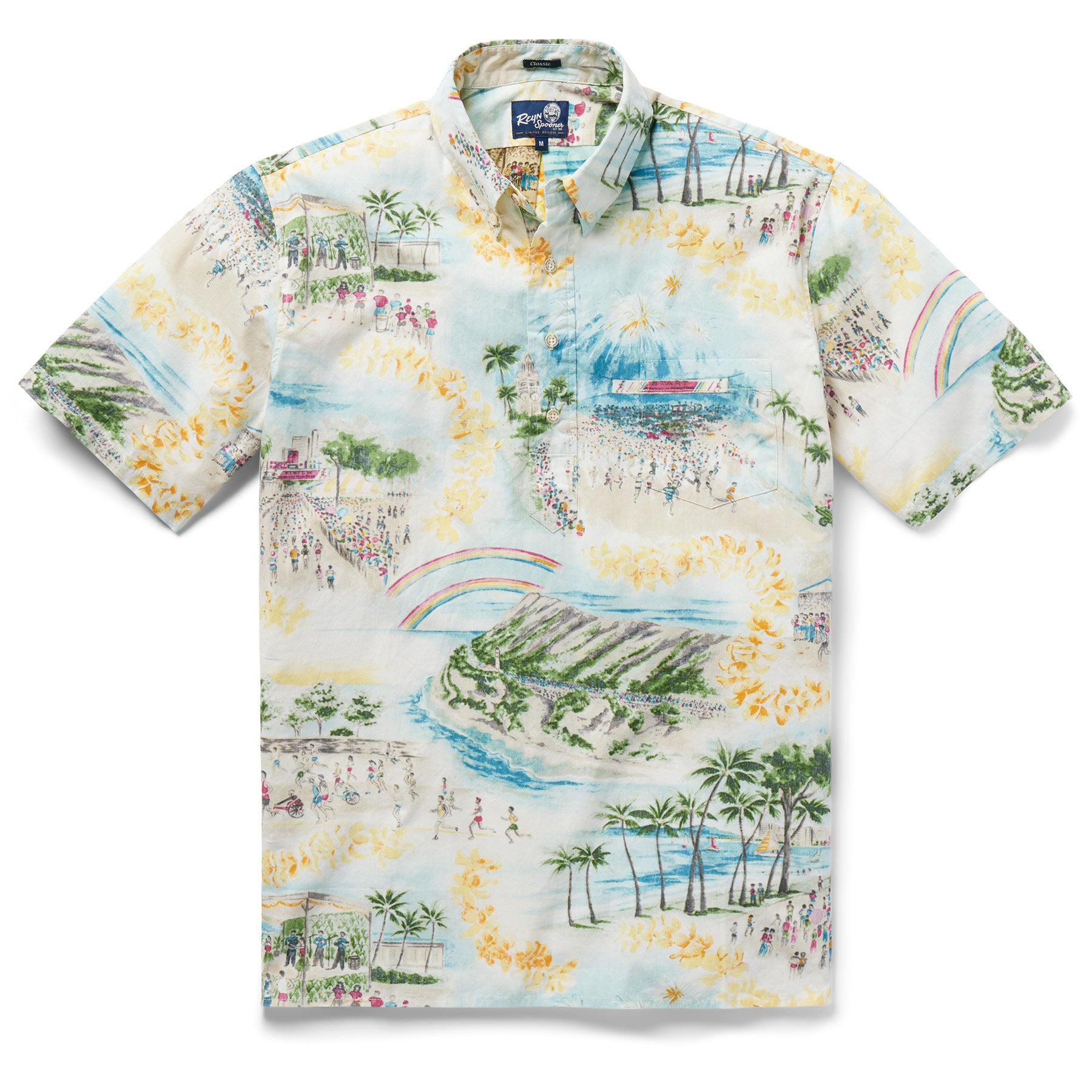 Reyn Spooner HONOLULU MARATHON PULLOVER in OFF WHITE