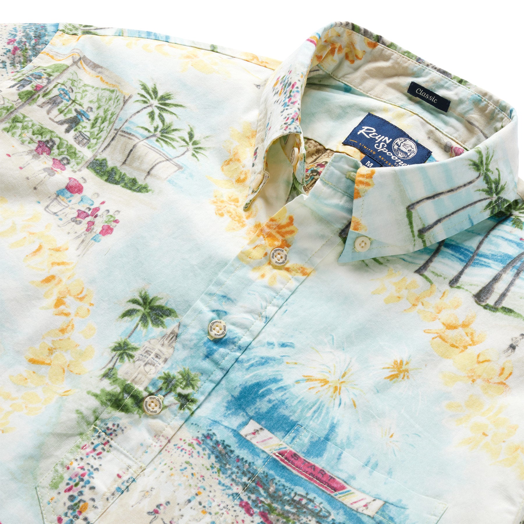 Reyn Spooner HONOLULU MARATHON PULLOVER in OFF WHITE