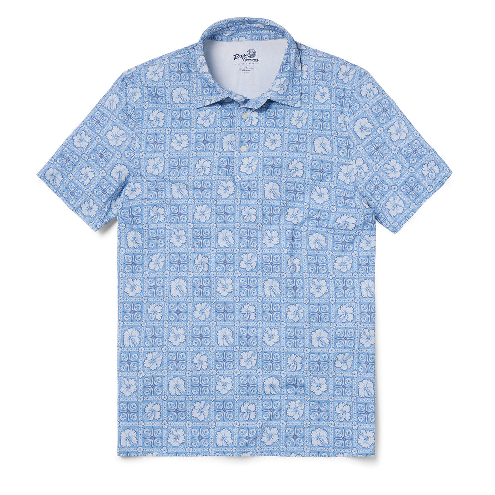 Reyn Spooner PUA PATCHWORK PERFORMANCE POLO in CHAMBRAY