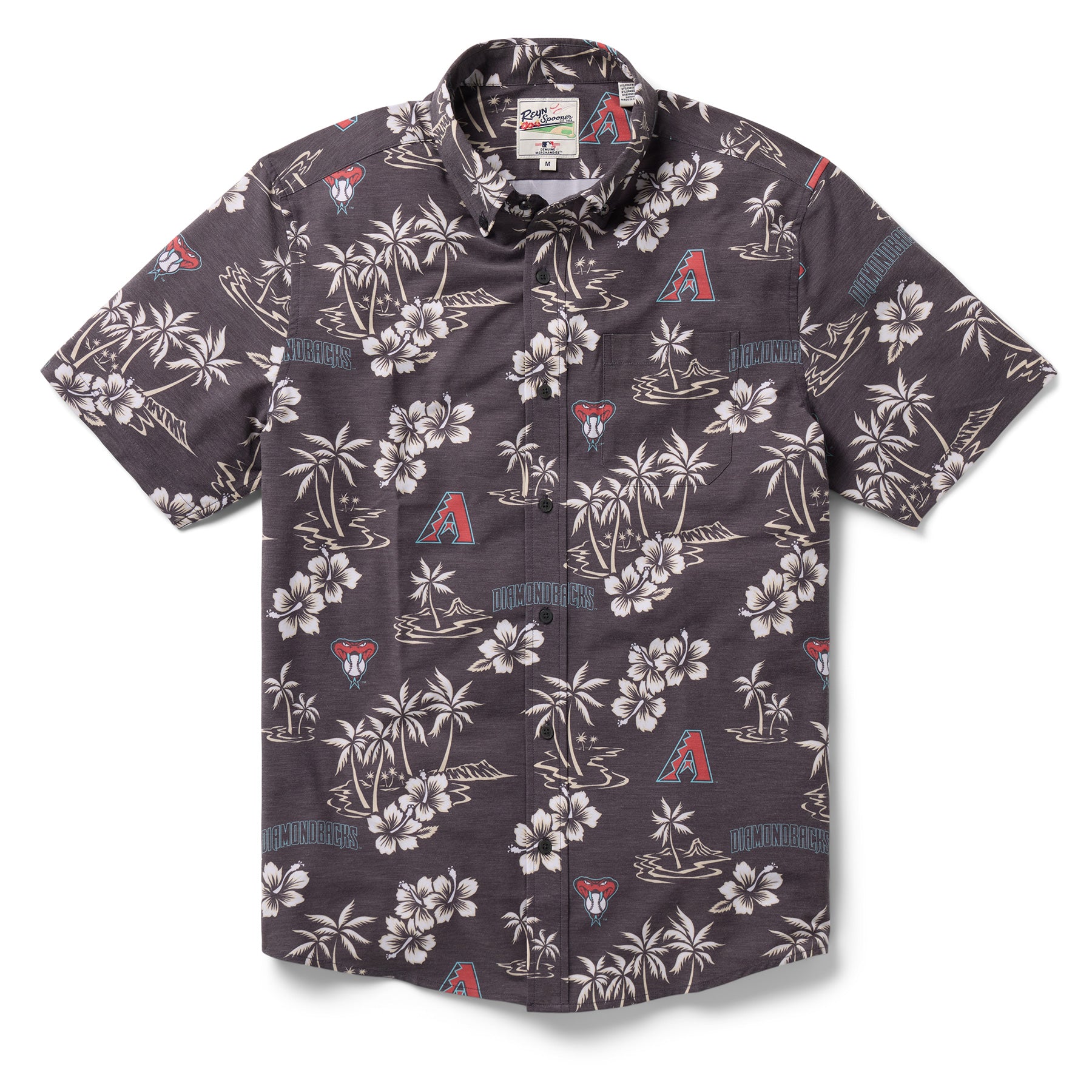 Reyn Spooner ARIZONA DIAMONDBACKS GAME DAY PERFORMANCE BUTTON FRONT in BLACK