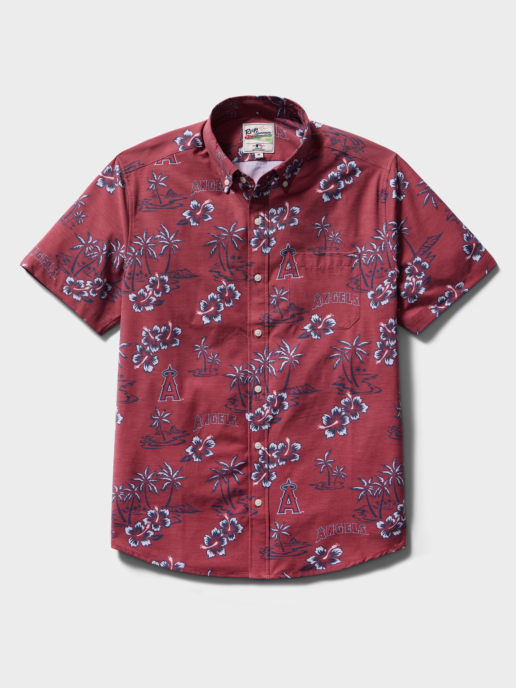 Reyn Spooner MLB® LOS ANGELES ANGELS GAME DAY PERFORMANCE ALOHA SHIRT in RED