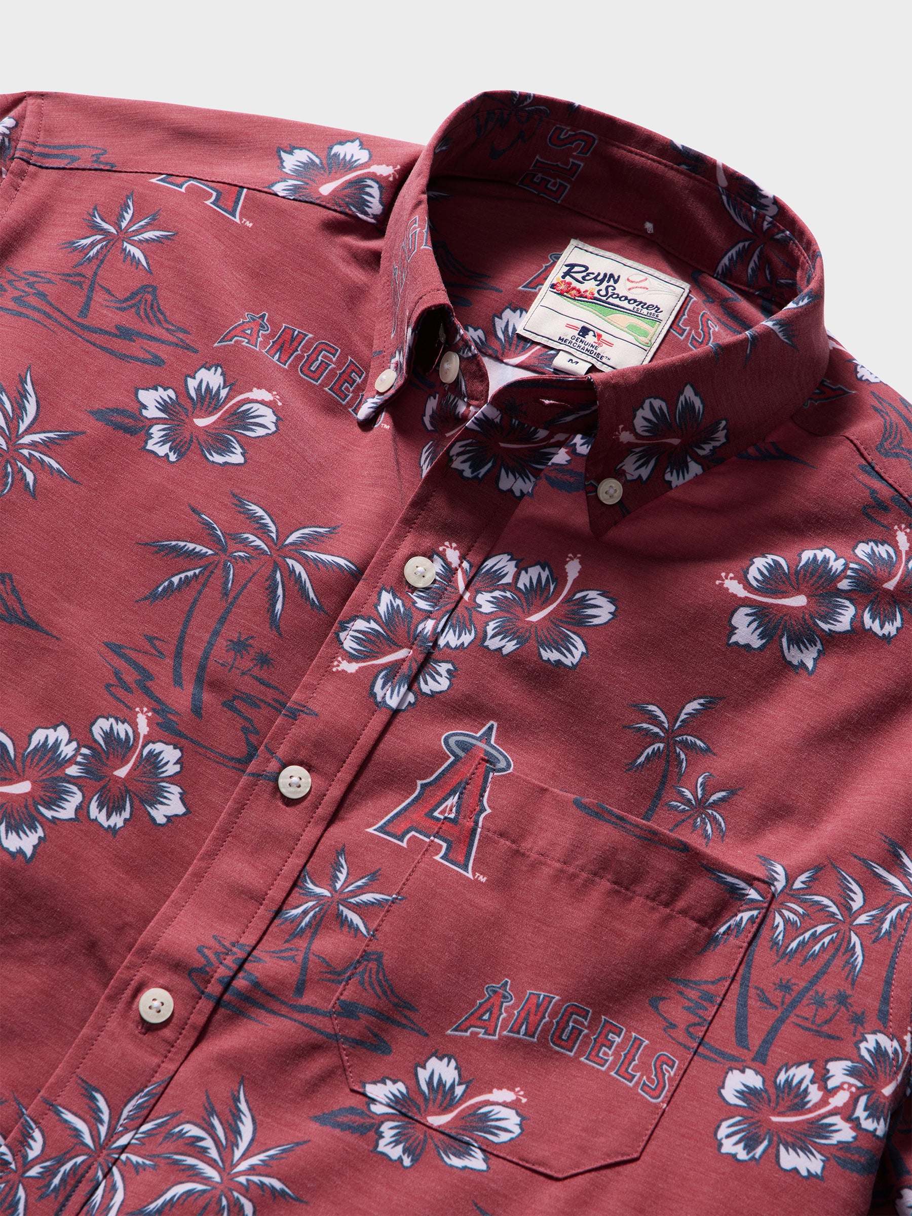 Reyn Spooner MLB® LOS ANGELES ANGELS GAME DAY PERFORMANCE ALOHA SHIRT in RED