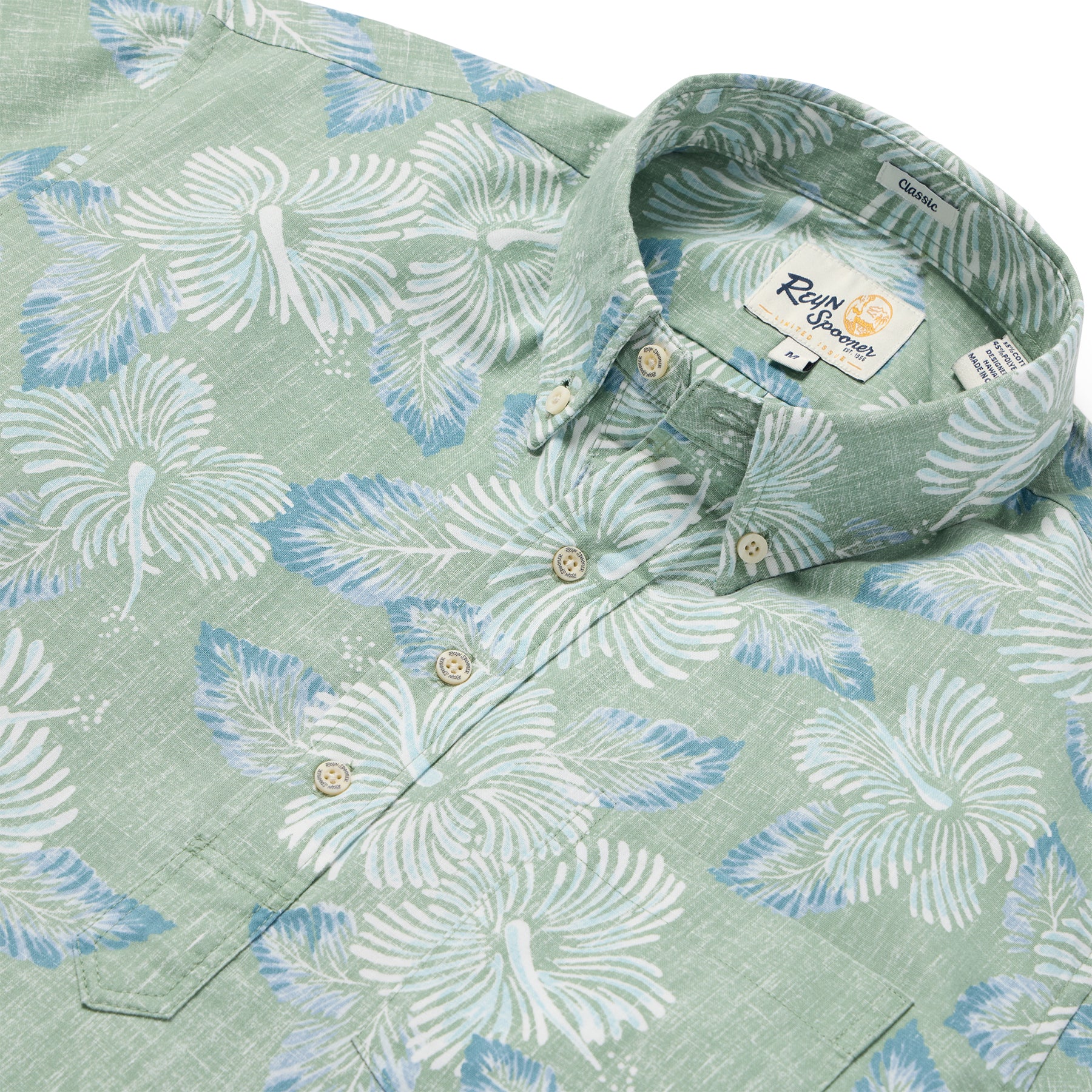 Reyn Spooner HIBISCUS BLOOMS PULLOVER in LEAF