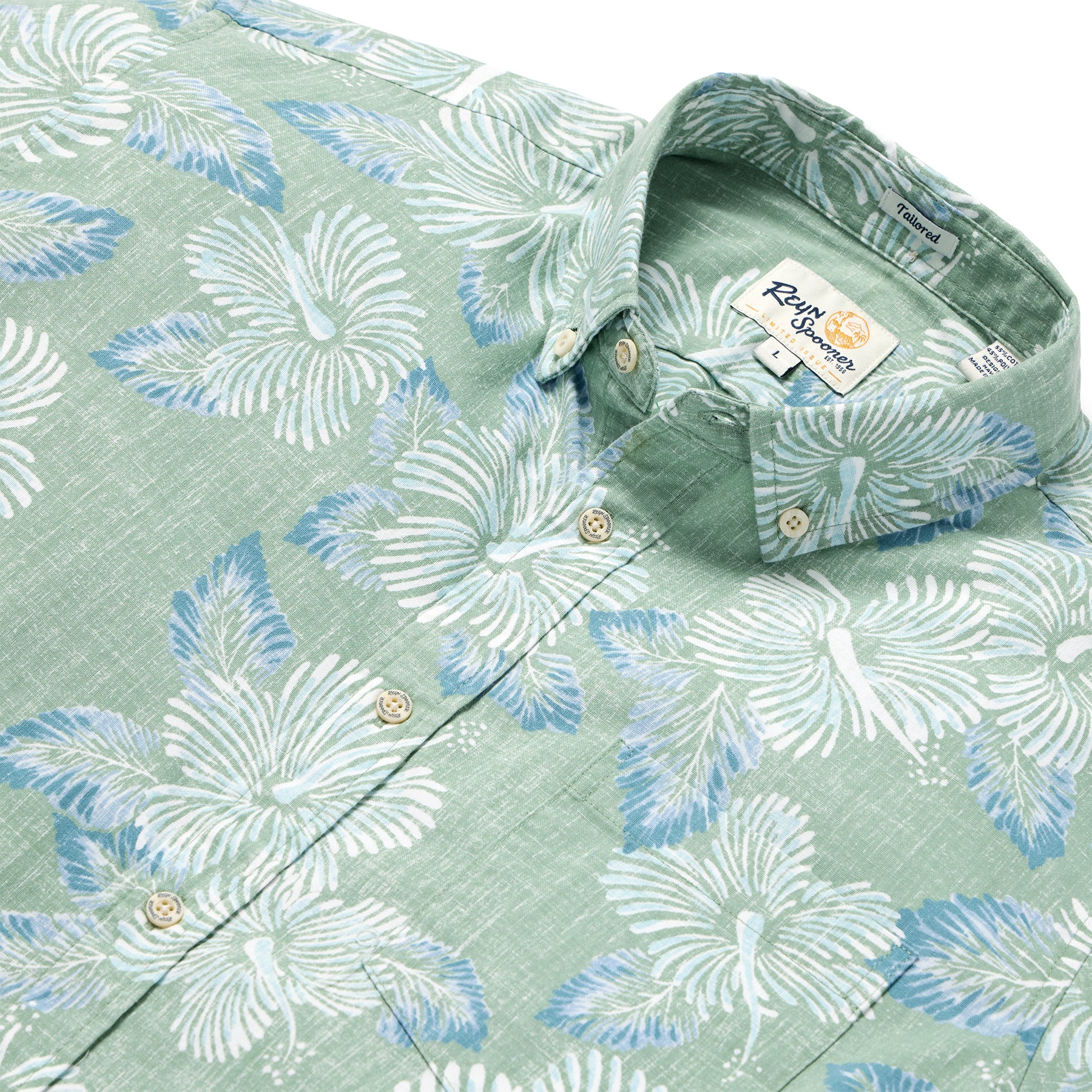 Reyn Spooner HIBISCUS BLOOMS TAILORED in LEAF