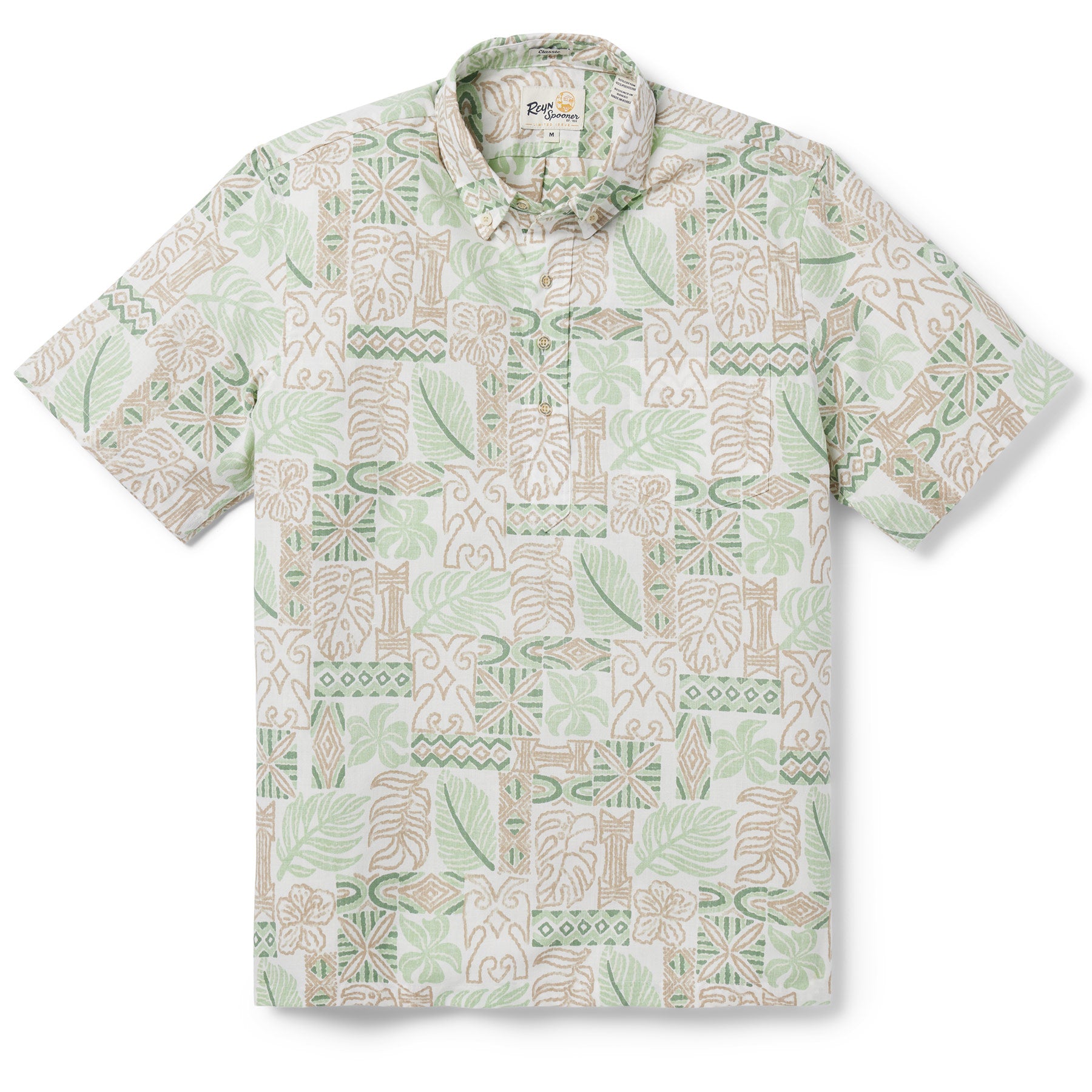 Reyn Spooner SOUTH PACIFIC TAPA PULLOVER in WHITE