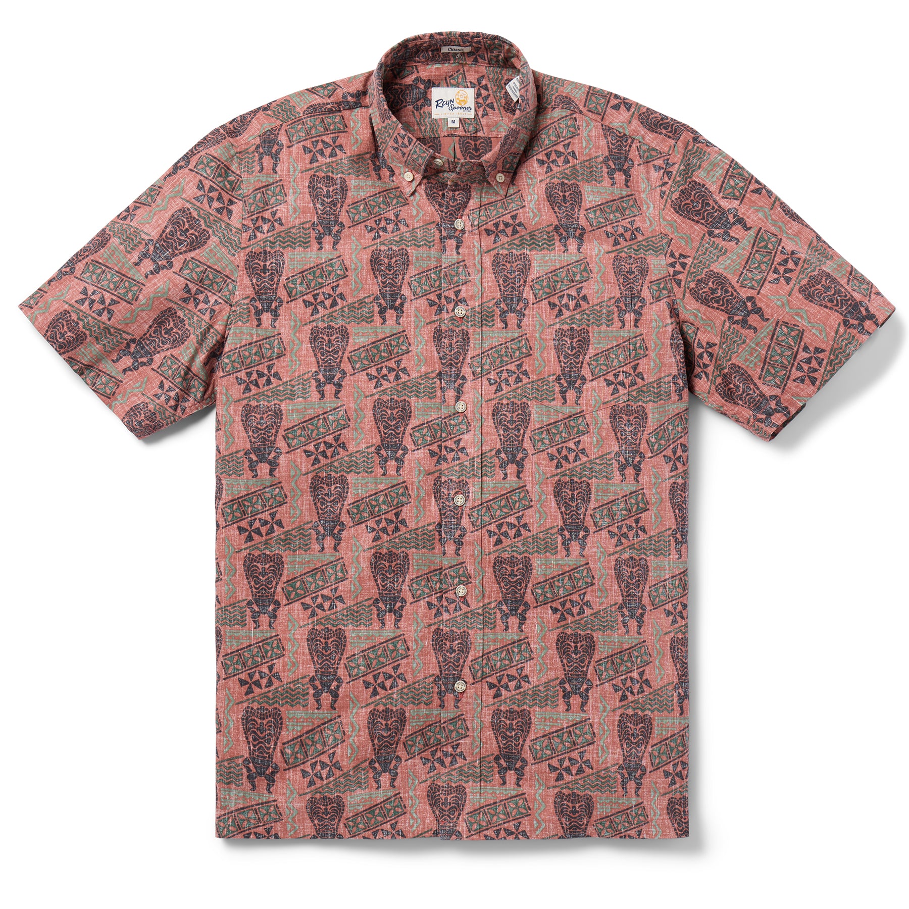 Reyn Spooner TAPA TIKI BUTTON FRONT in MAHOGANY
