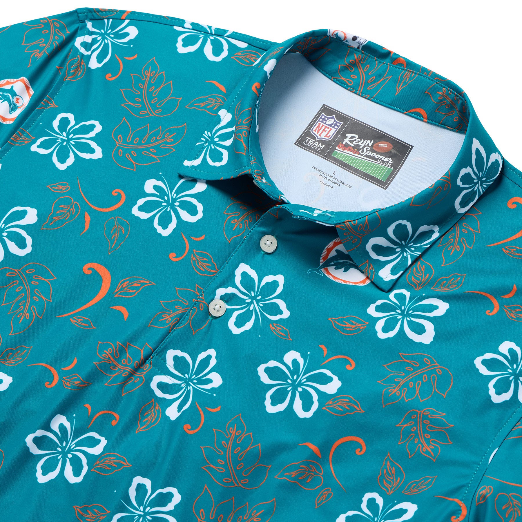 Reyn Spooner NFL® MIAMI DOLPHINS THROWBACK PERFORMANCE POLO in AQUA