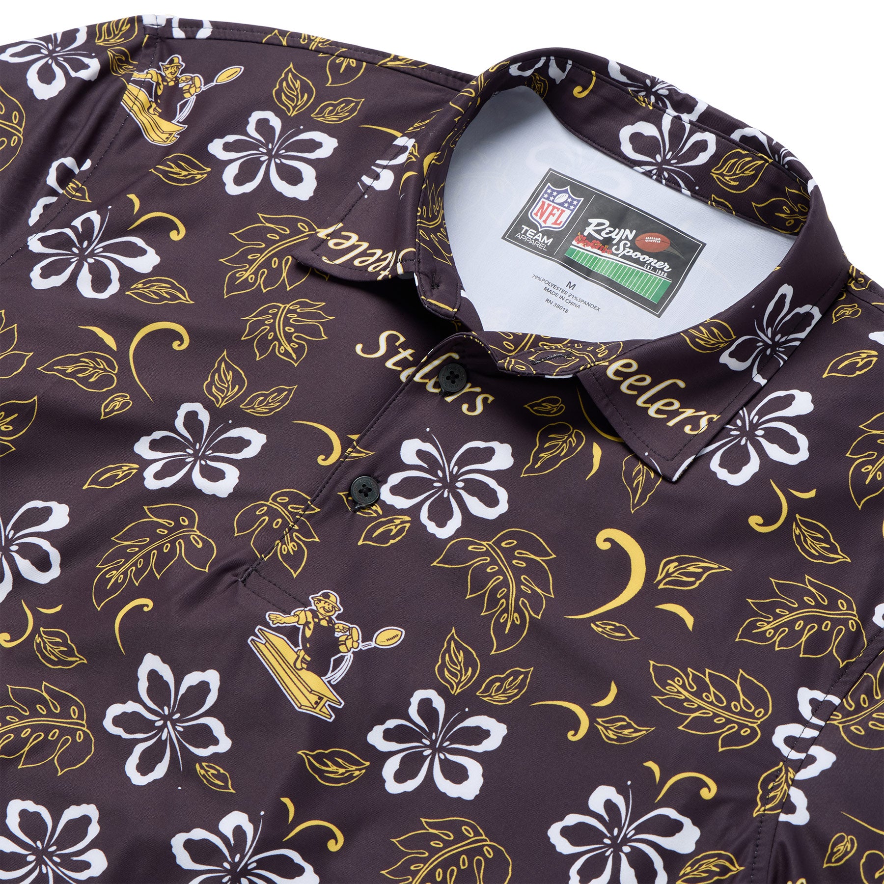 Reyn Spooner NFL® PITTSBURGH STEELERS THROWBACK PERFORMANCE POLO in BLACK