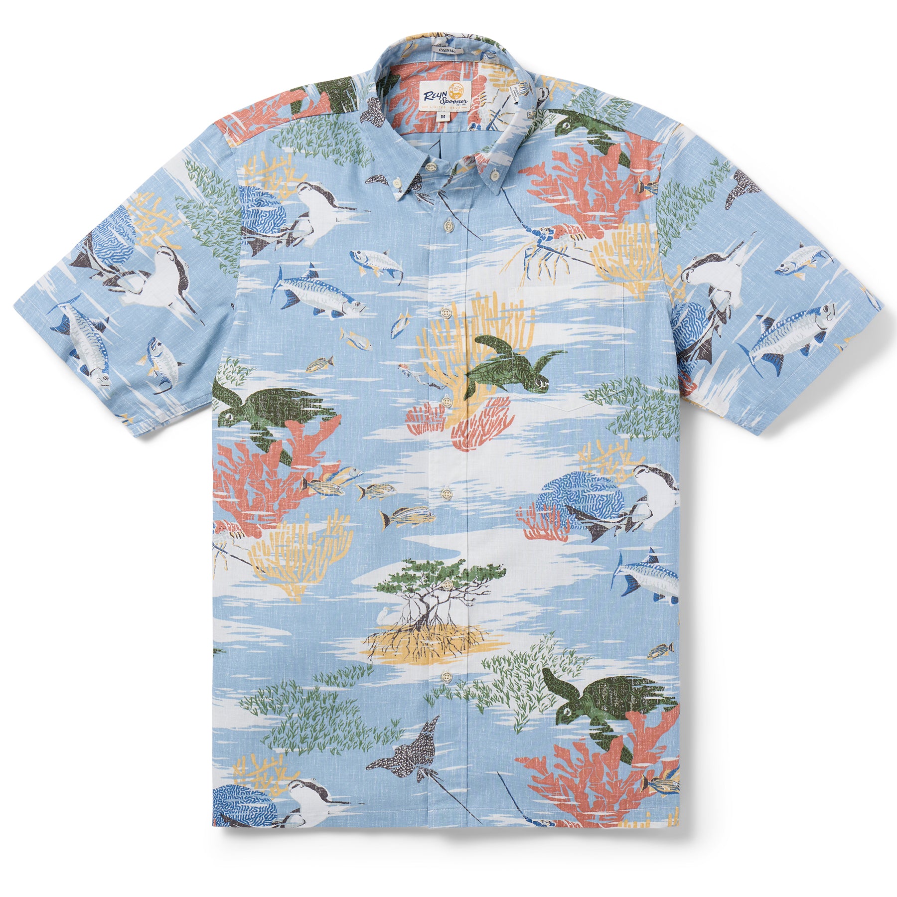 Reyn Spooner FLORIDA KEYS BUTTON FRONT in DUSTY BLUE