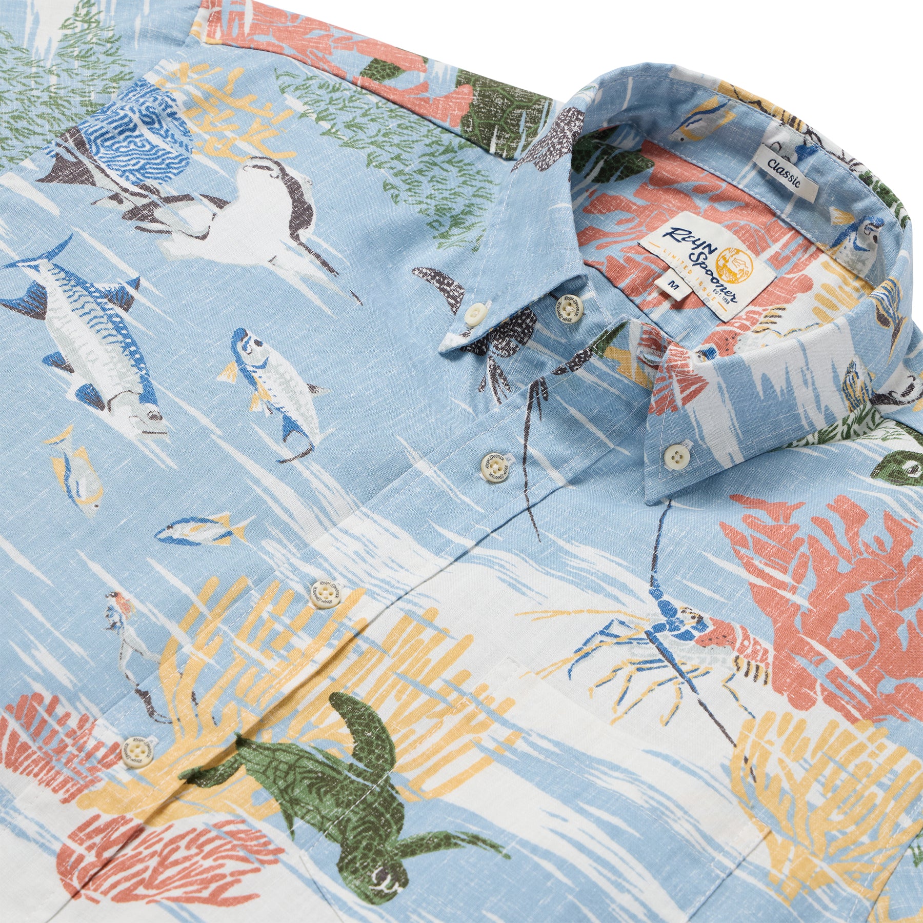 Reyn Spooner FLORIDA KEYS BUTTON FRONT in DUSTY BLUE