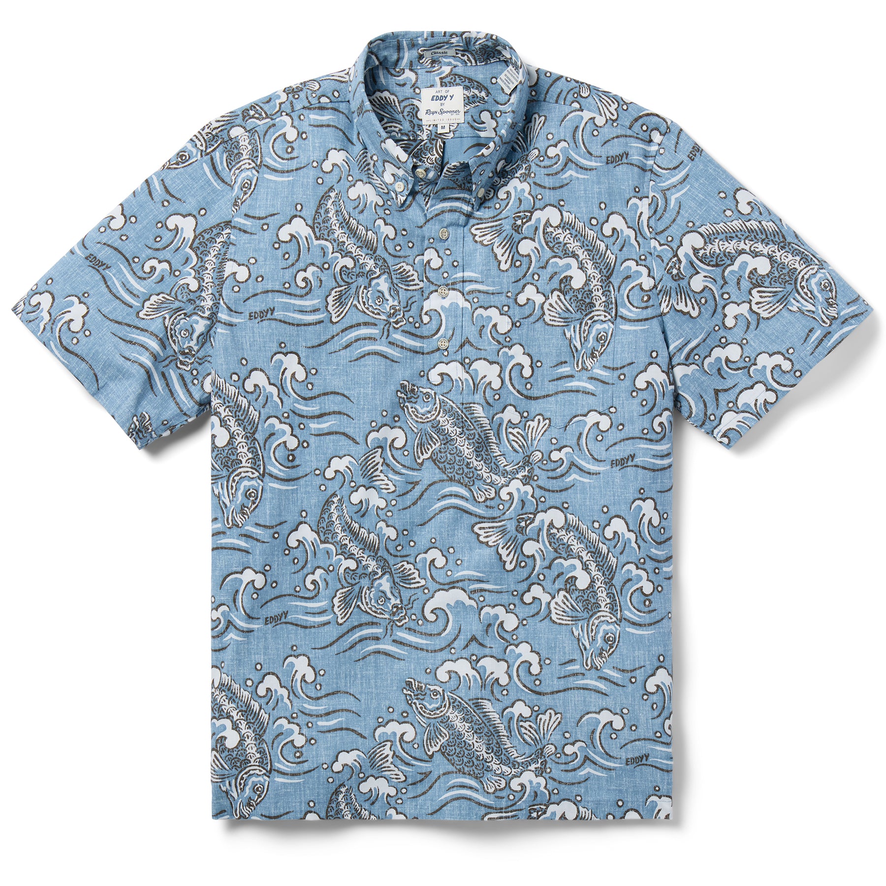 Reyn Spooner KOI STREAM PULLOVER in DUSTY BLUE