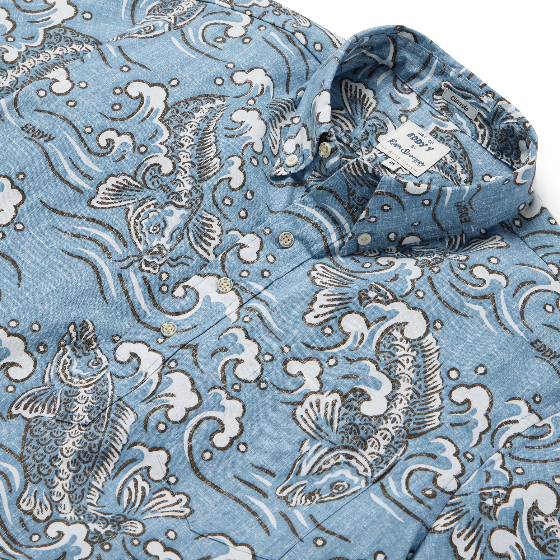 Reyn Spooner KOI STREAM PULLOVER in DUSTY BLUE