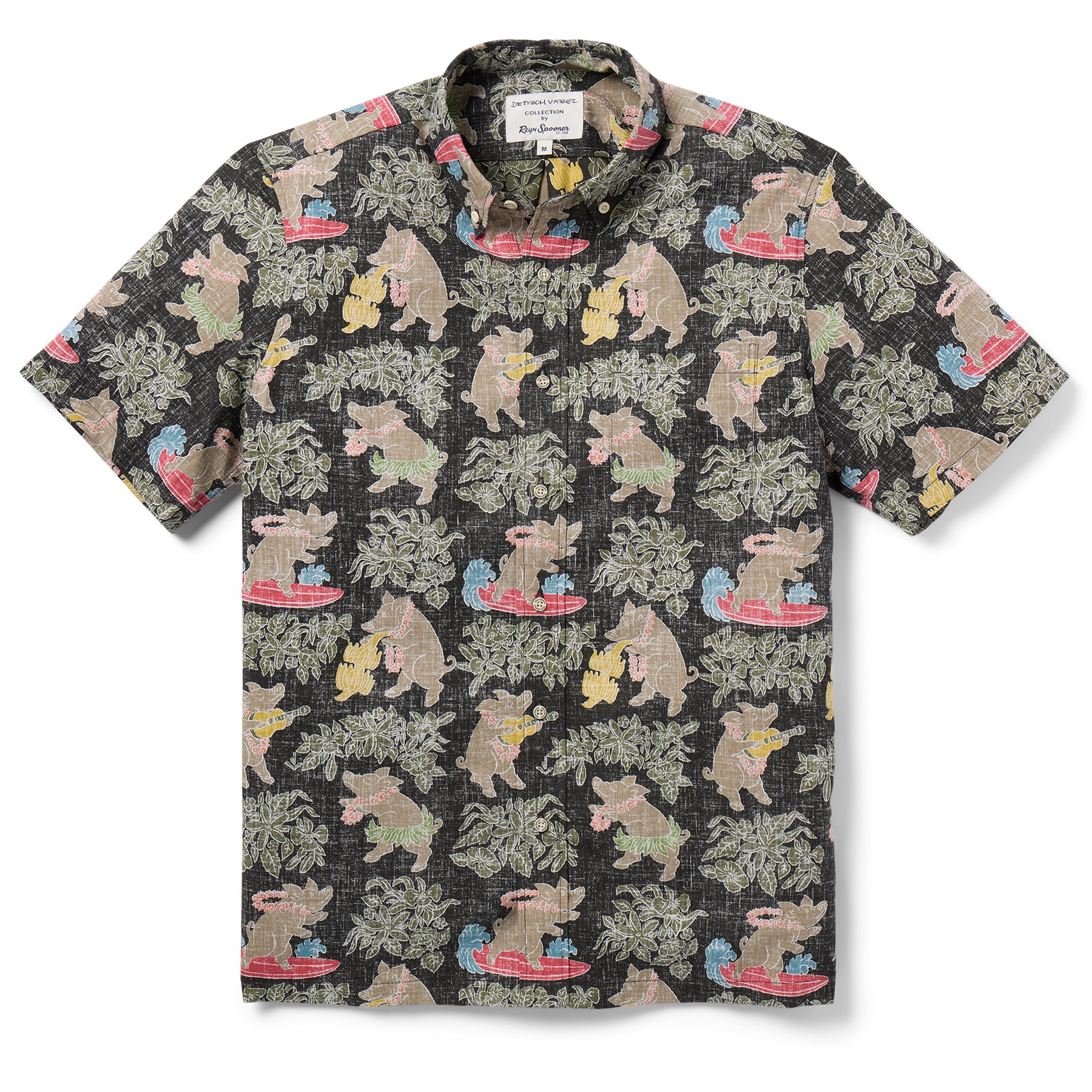 Reyn Spooner PUA'A BUTTON FRONT in BLACK