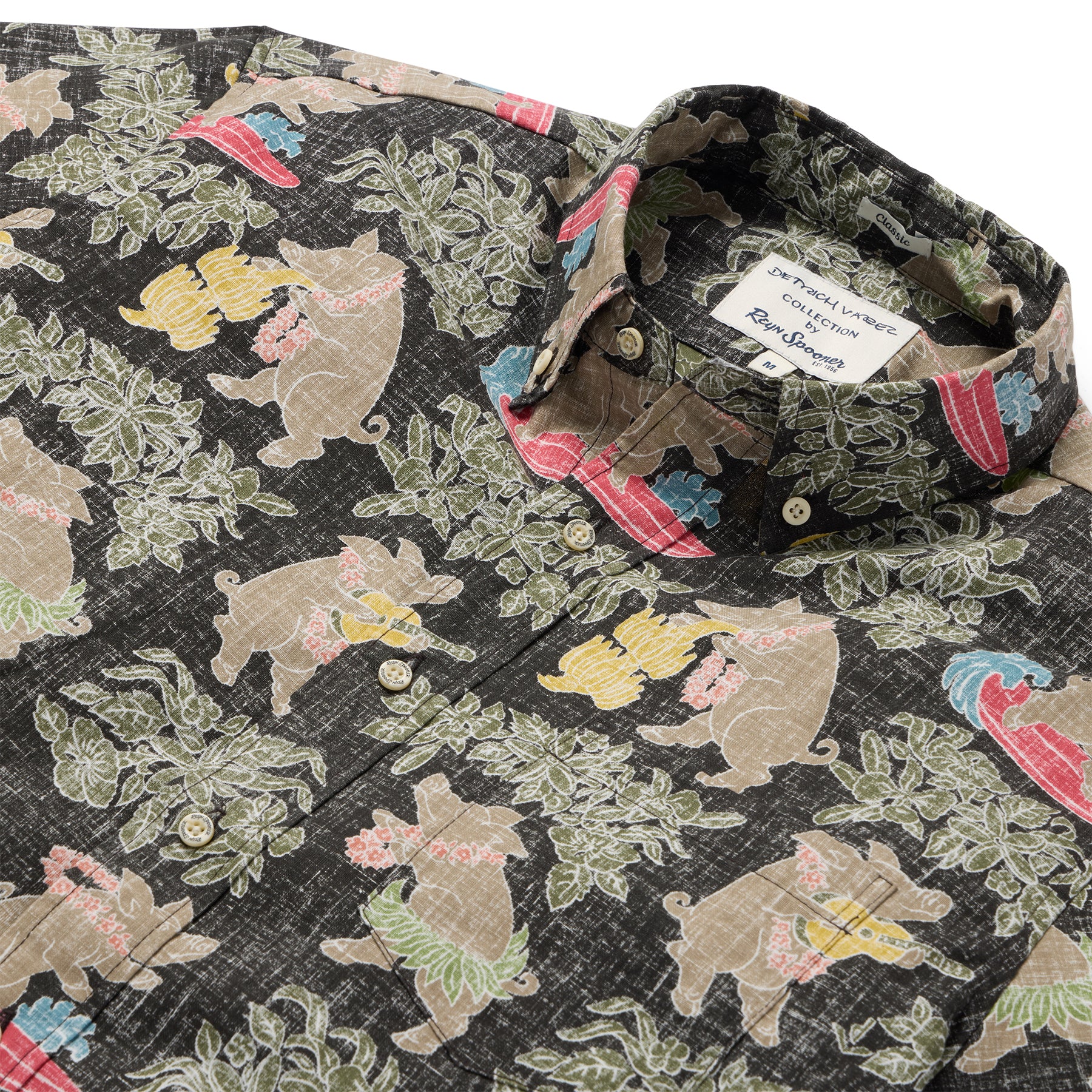 Reyn Spooner PUA'A BUTTON FRONT in BLACK