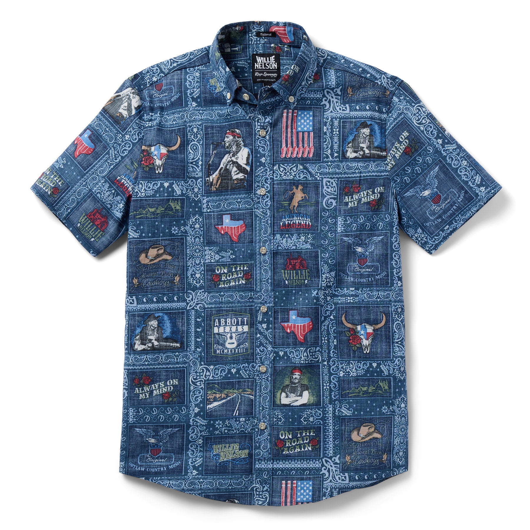 Reyn Spooner WILLIE NELSON AMERICAN ICON TAILORED in NAVY