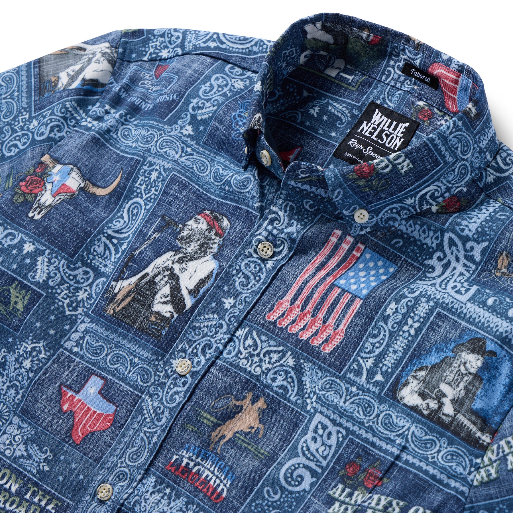 Reyn Spooner WILLIE NELSON AMERICAN ICON TAILORED in NAVY