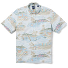 Reyn Spooner WAIKIKI NOSTALGIA BUTTON FRONT in OCEAN