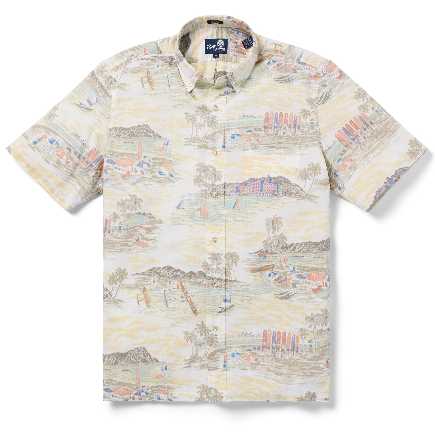 Reyn Spooner WAIKIKI NOSTALGIA BUTTON FRONT in SUNSET