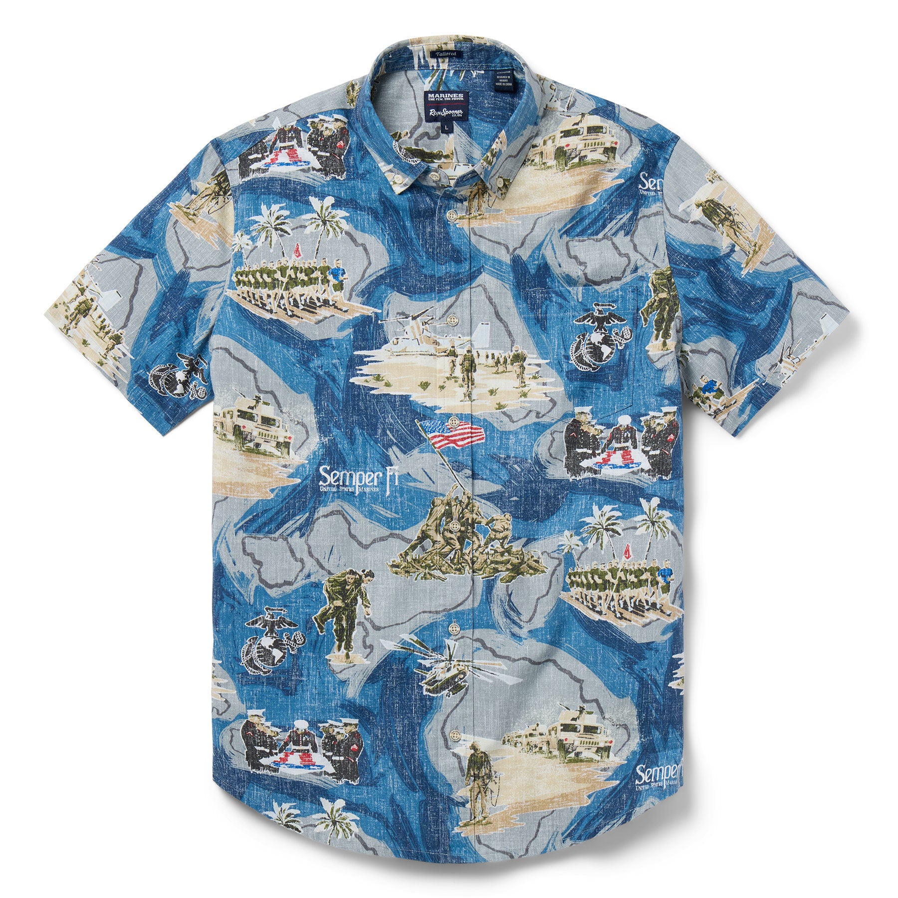 Reyn Spooner MARINES: SEMPER FI TAILORED in NAVY