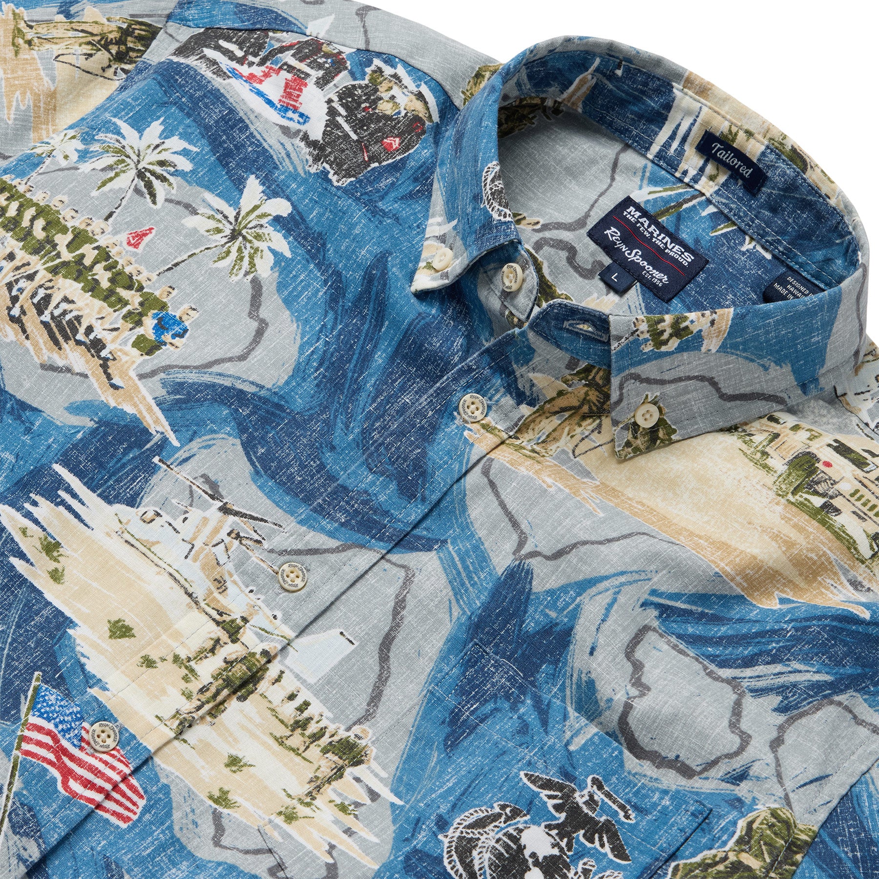 Reyn Spooner MARINES: SEMPER FI TAILORED in NAVY