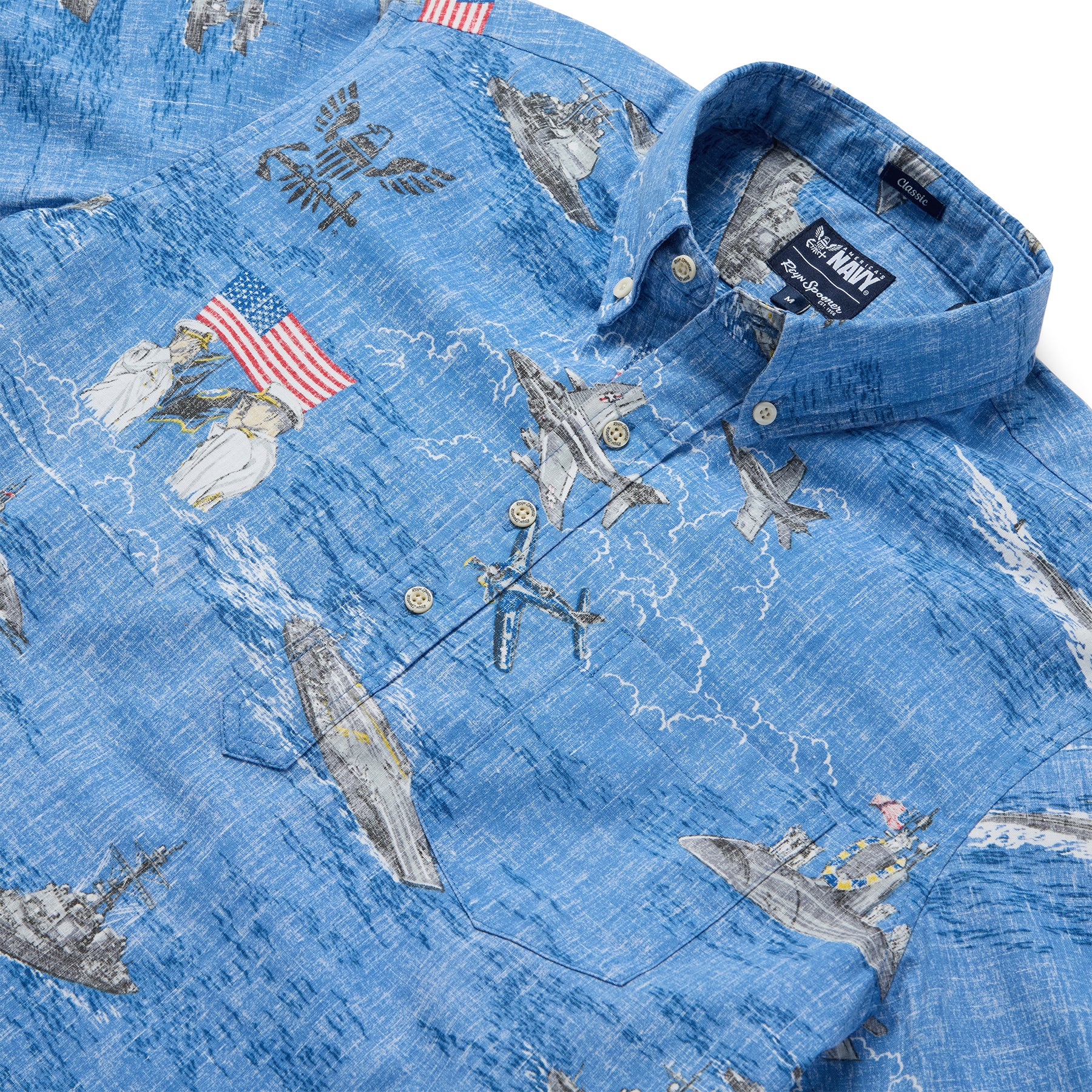 Reyn Spooner NAVY: HONOR, COURAGE, COMMITMENT PULLOVER in BLUE YONDER