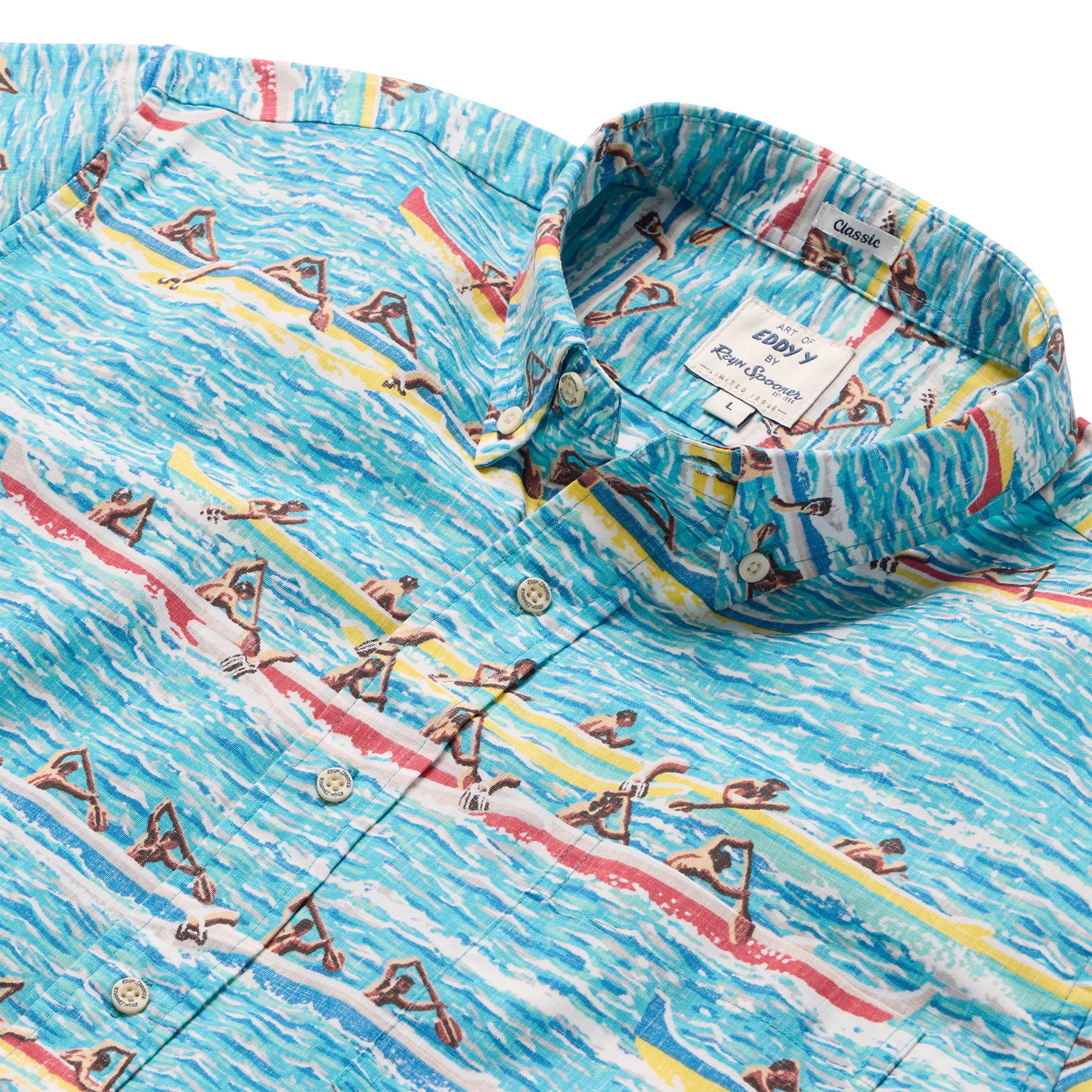 Reyn Spooner CANOE RACING BUTTON FRONT in BLUE
