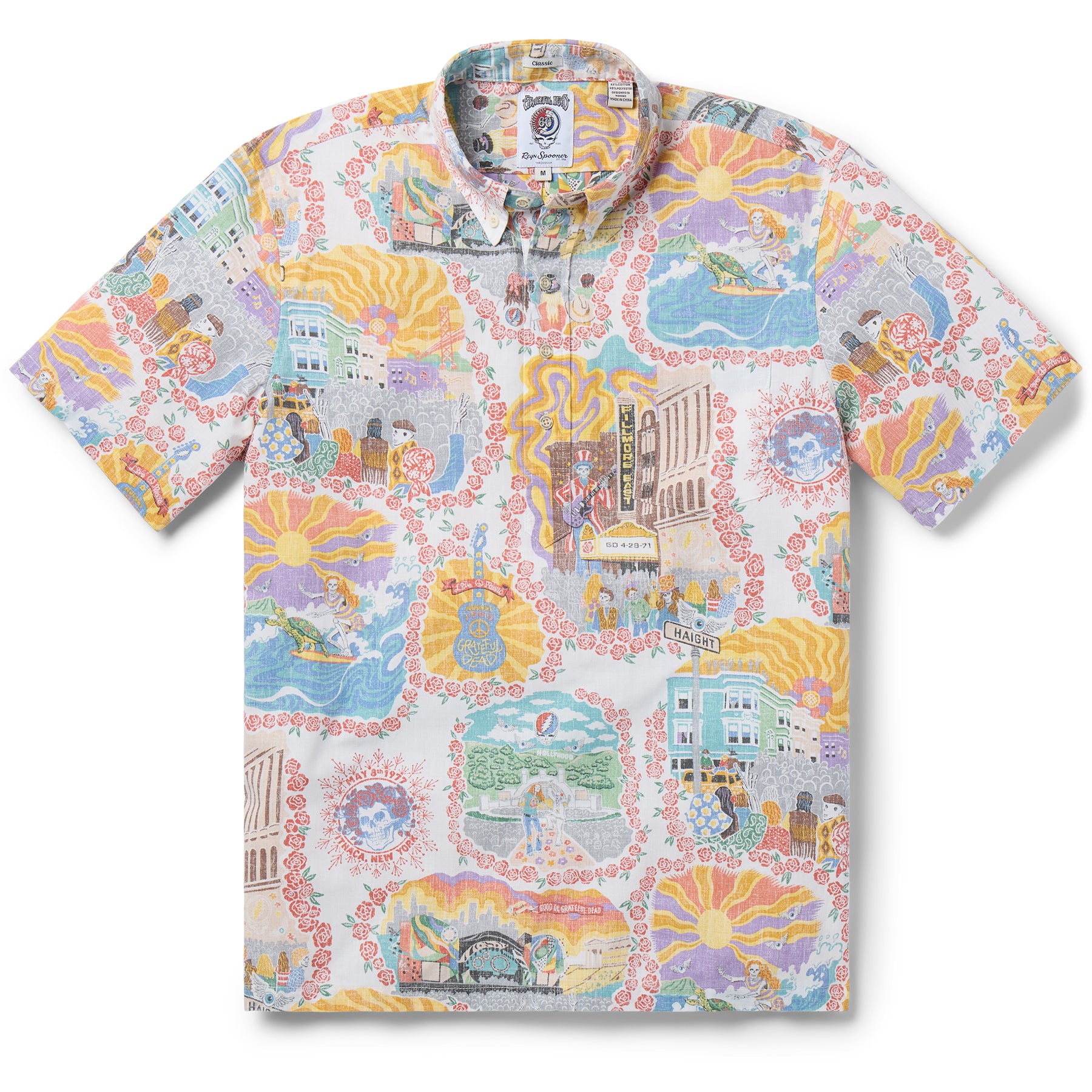Reyn Spooner GRATEFUL DEAD LEGENDARY SHOWS PULLOVER in WHITE