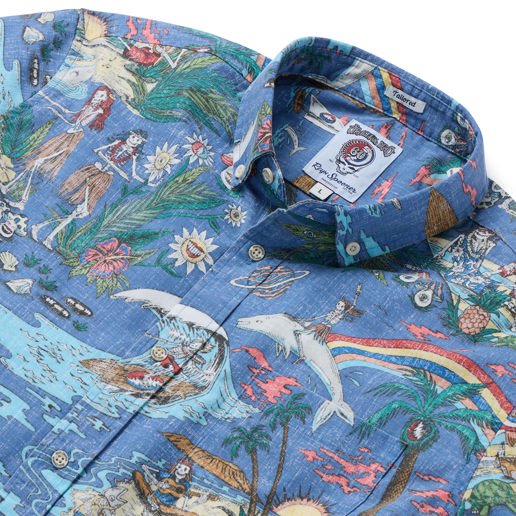 Reyn Spooner GRATEFUL DEAD "FAR OUT" TAILORED in BLUE HORIZON