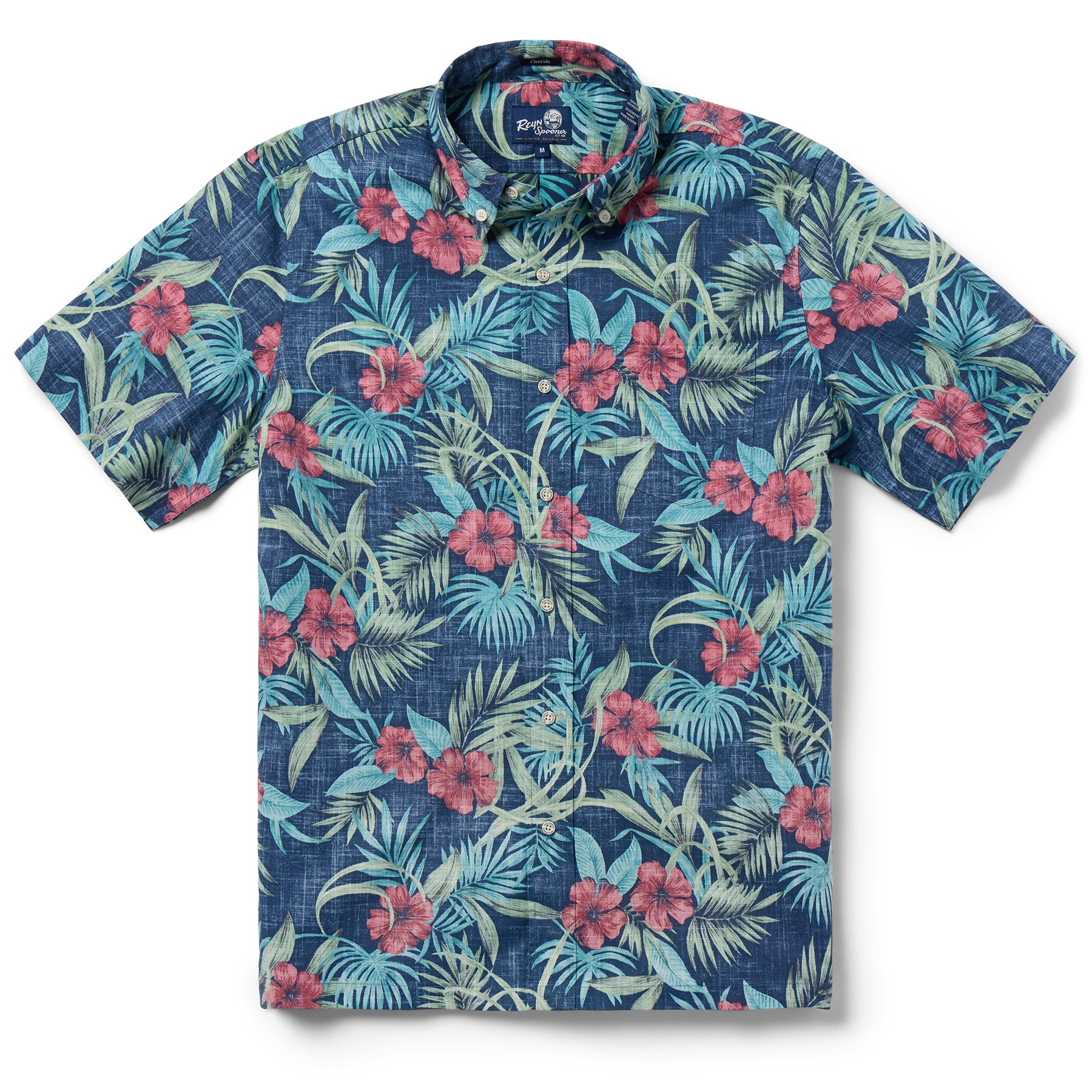 Reyn Spooner PALM FLORAL BUTTON FRONT in NAVY