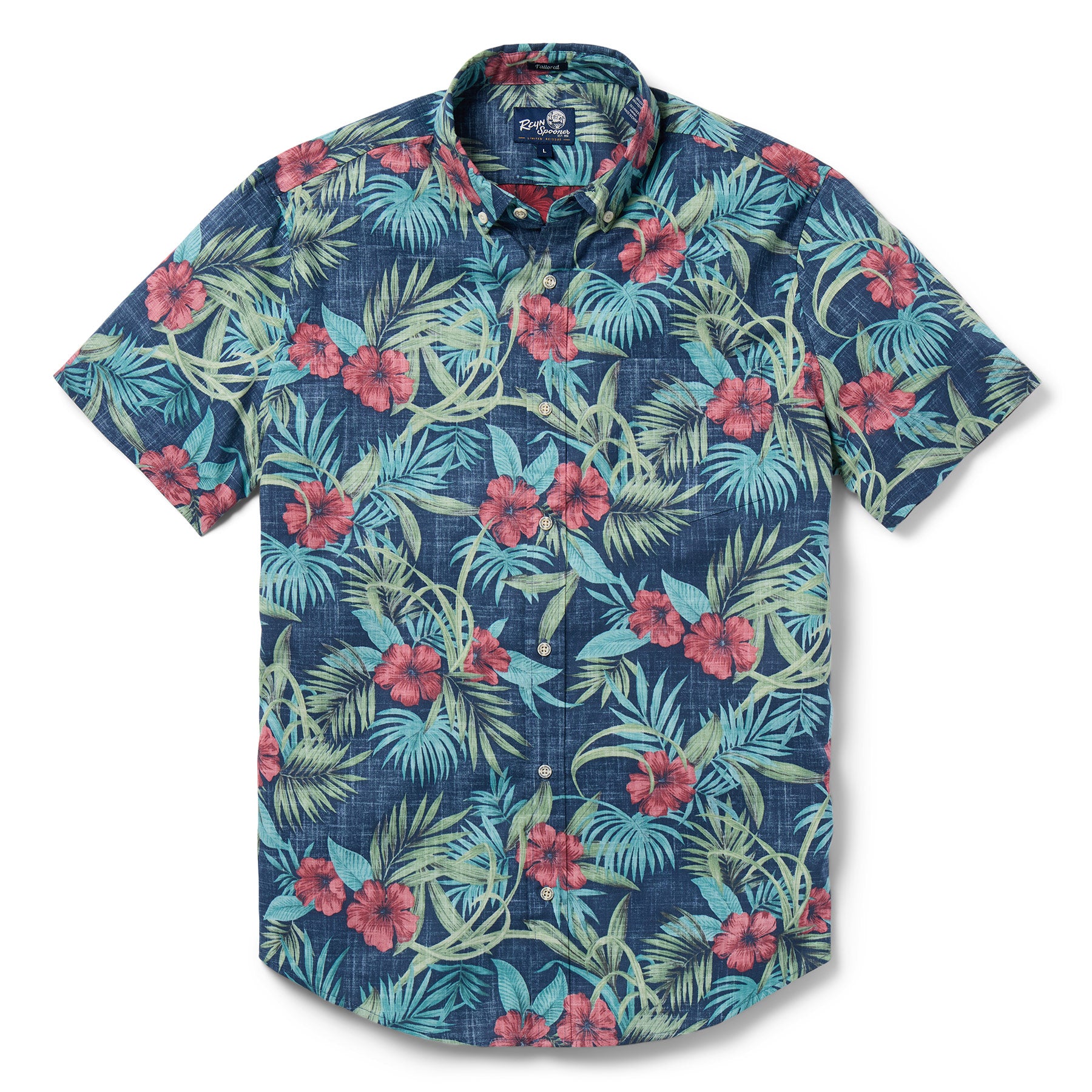 Reyn Spooner PALM FLORAL TAILORED in NAVY