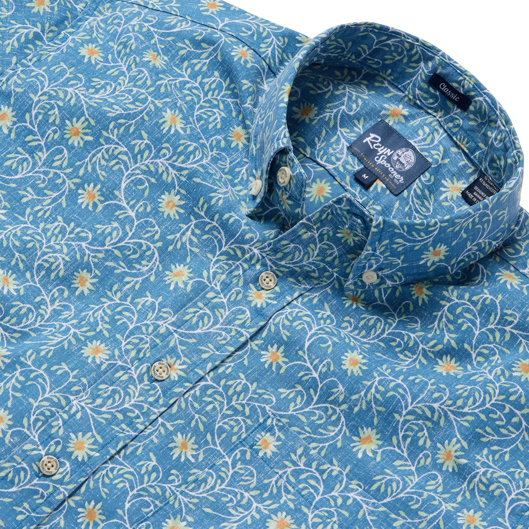Reyn Spooner COUNTRY DAISY BUTTON FRONT in BLUE