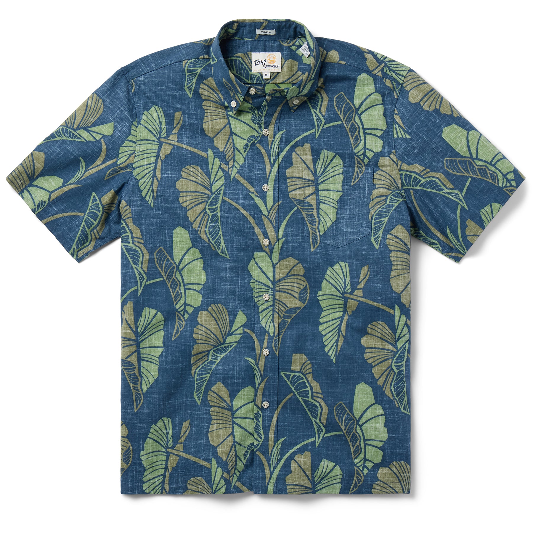 Reyn Spooner TRAILING TARO BUTTON FRONT in DARK BLUE