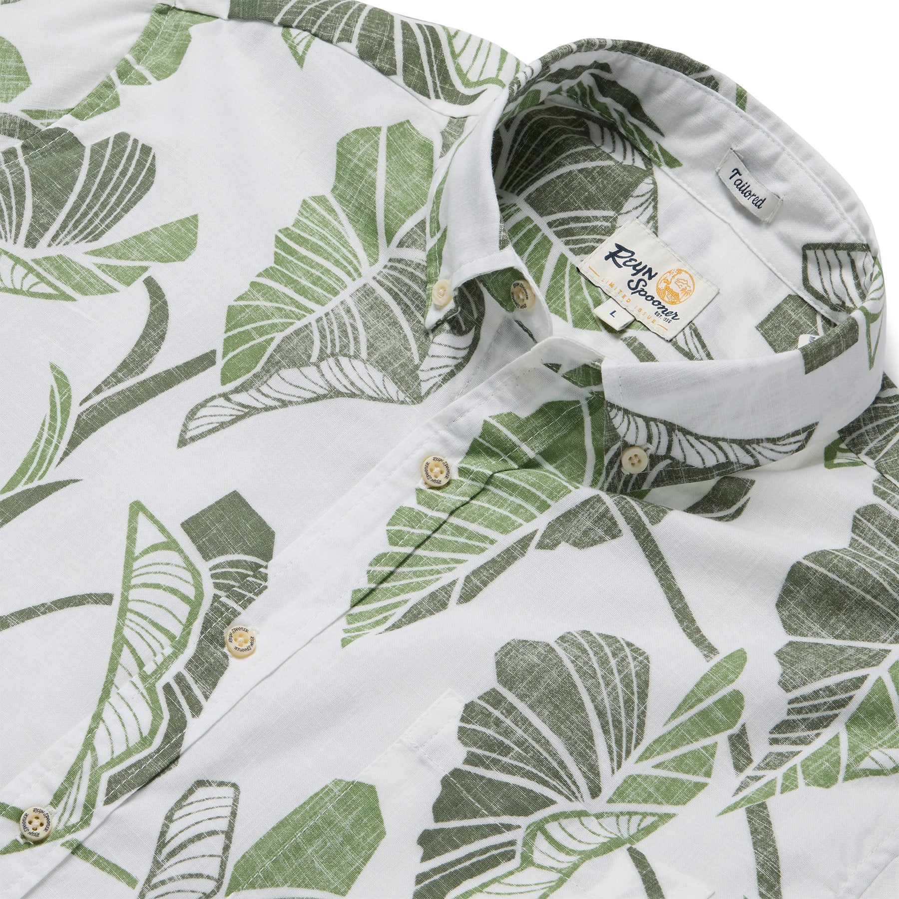 Reyn Spooner TRAILING TARO TAILORED in WHITE