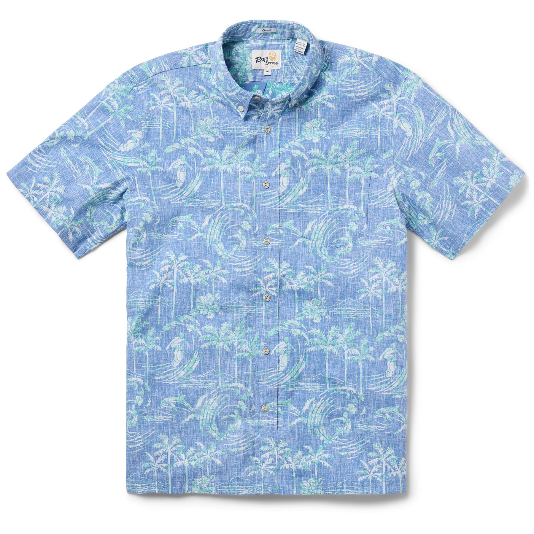 Reyn Spooner OCEAN MOTION BUTTON FRONT in RIVIERA