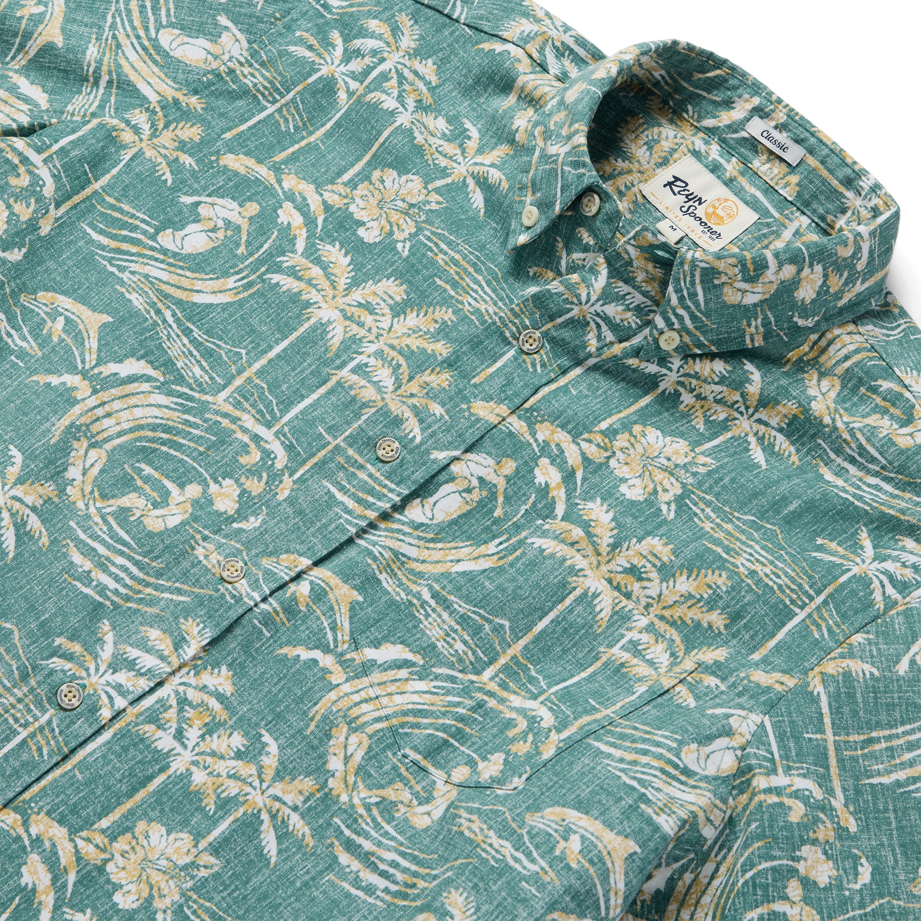 Reyn Spooner OCEAN MOTION BUTTON FRONT in SAGEBRUSH