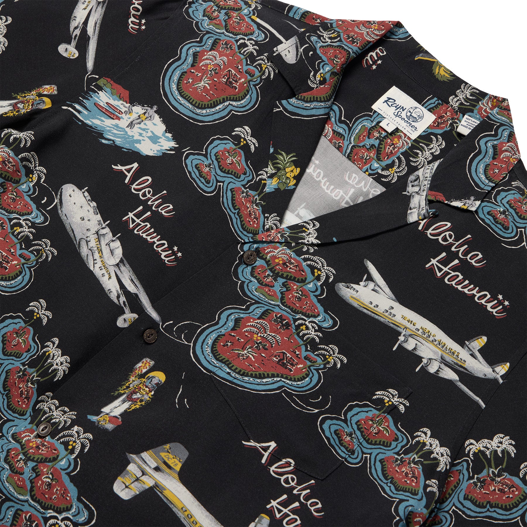 Reyn Spooner BIRDS IN PARADISE CAMP SHIRT in BLACK