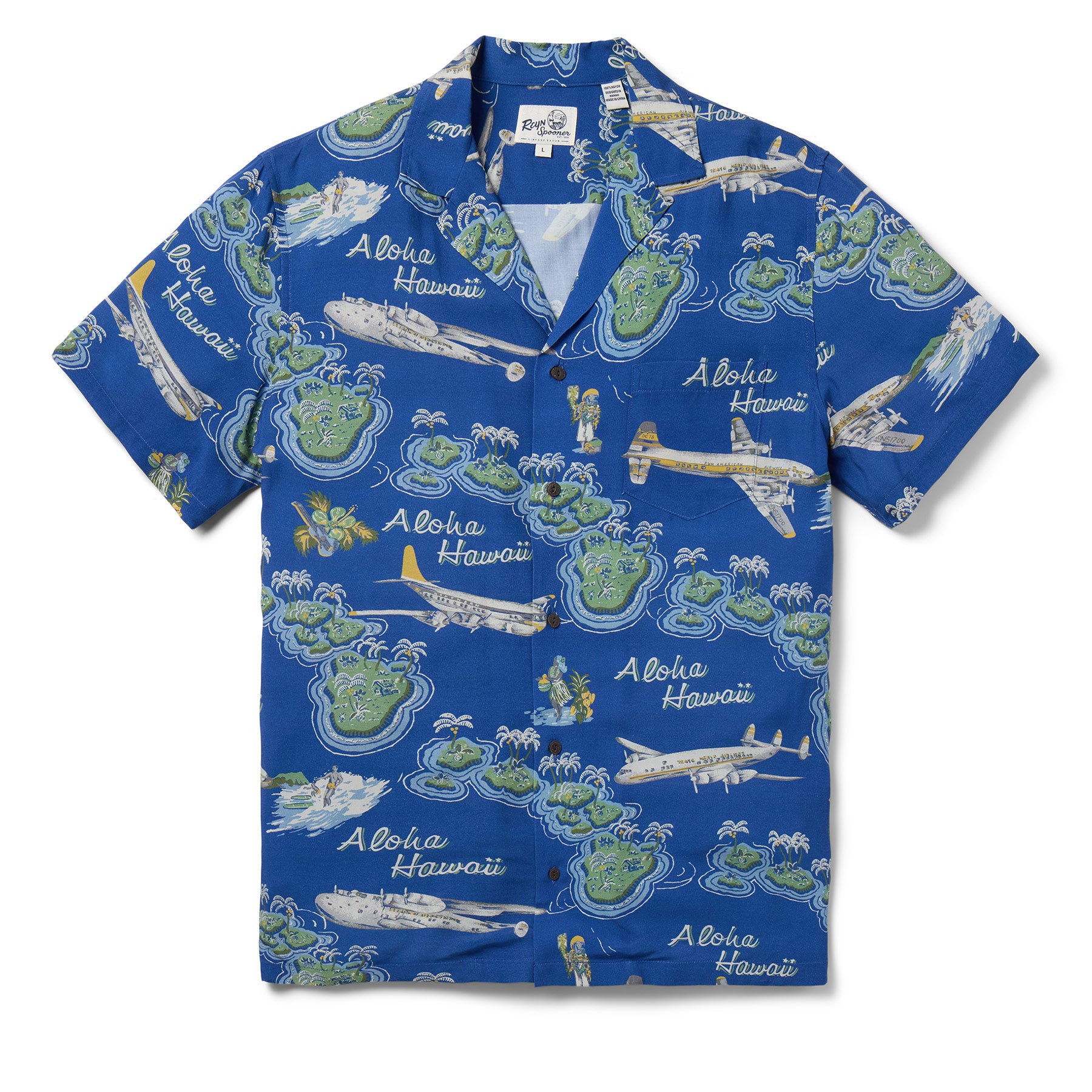 Reyn Spooner BIRDS IN PARADISE CAMP SHIRT in NAVY