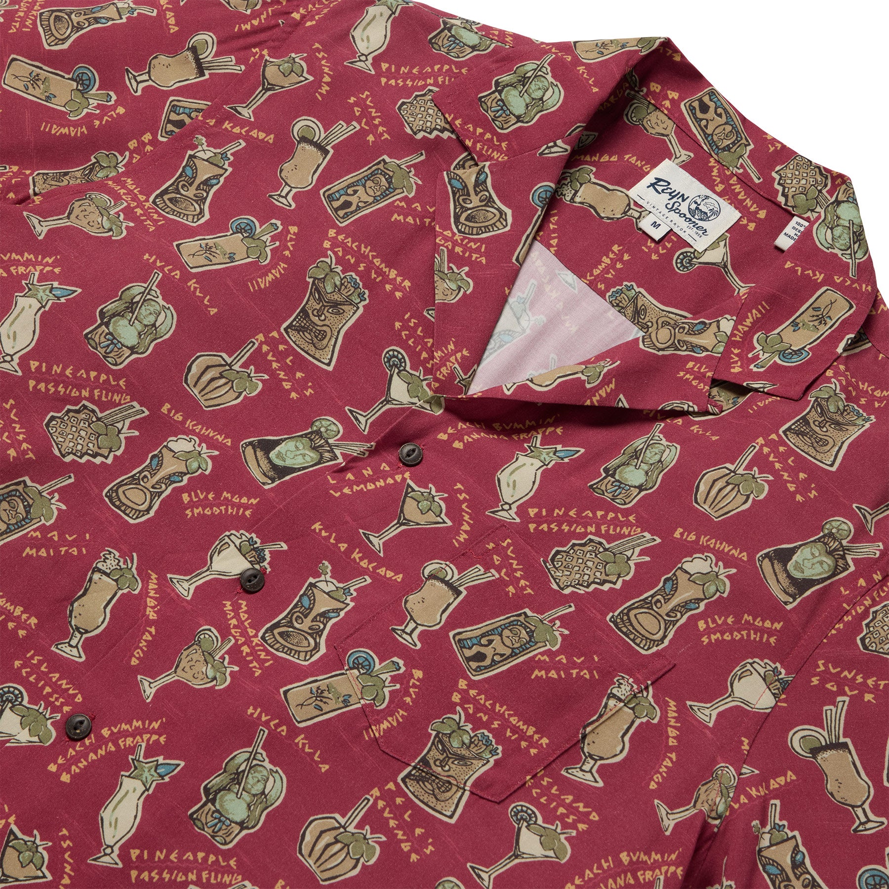 Reyn Spooner MAUI MAI TAI CAMP SHIRT in MAROON